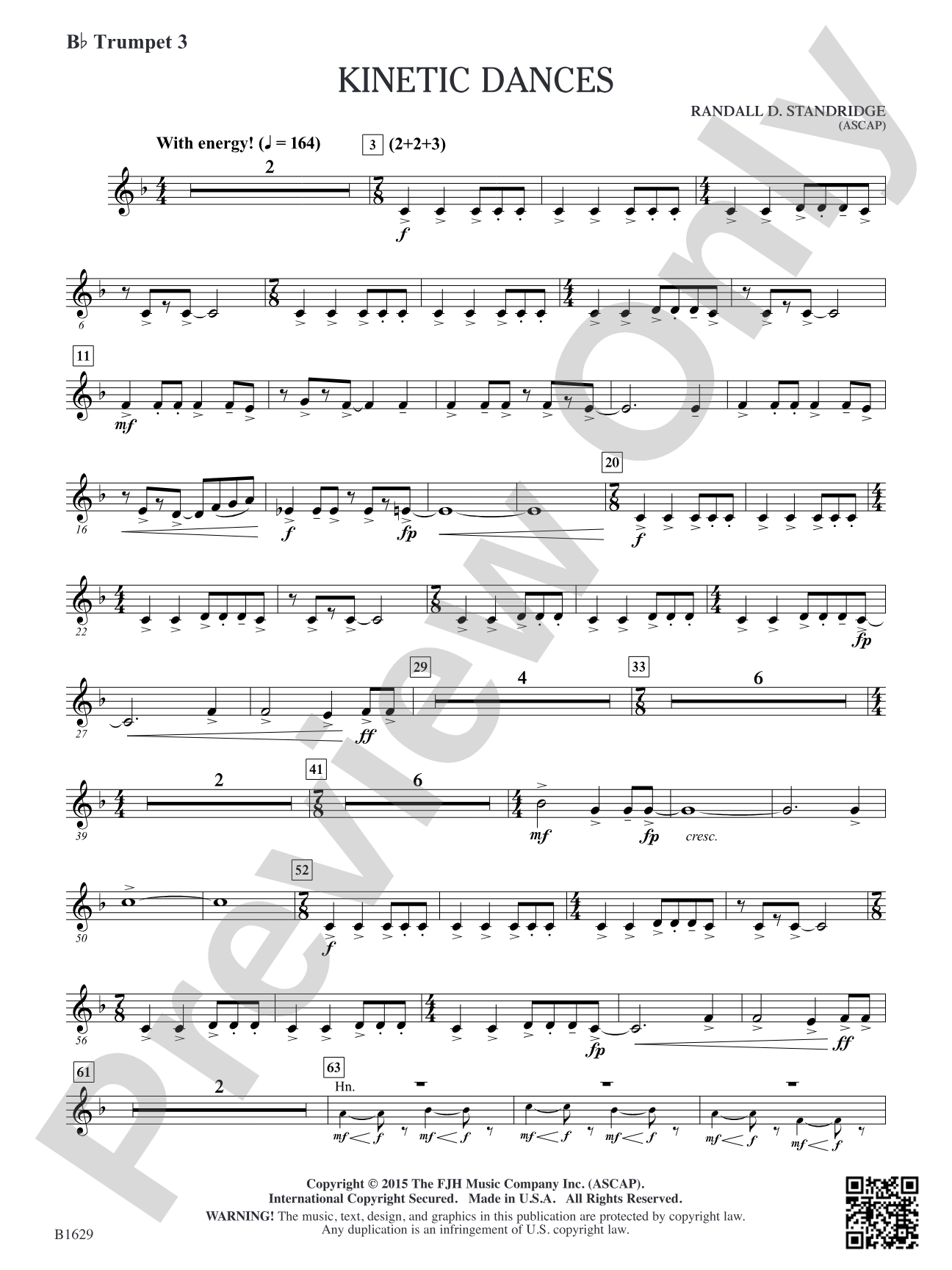 Kinetic Dances: B-flat Trumpet 3