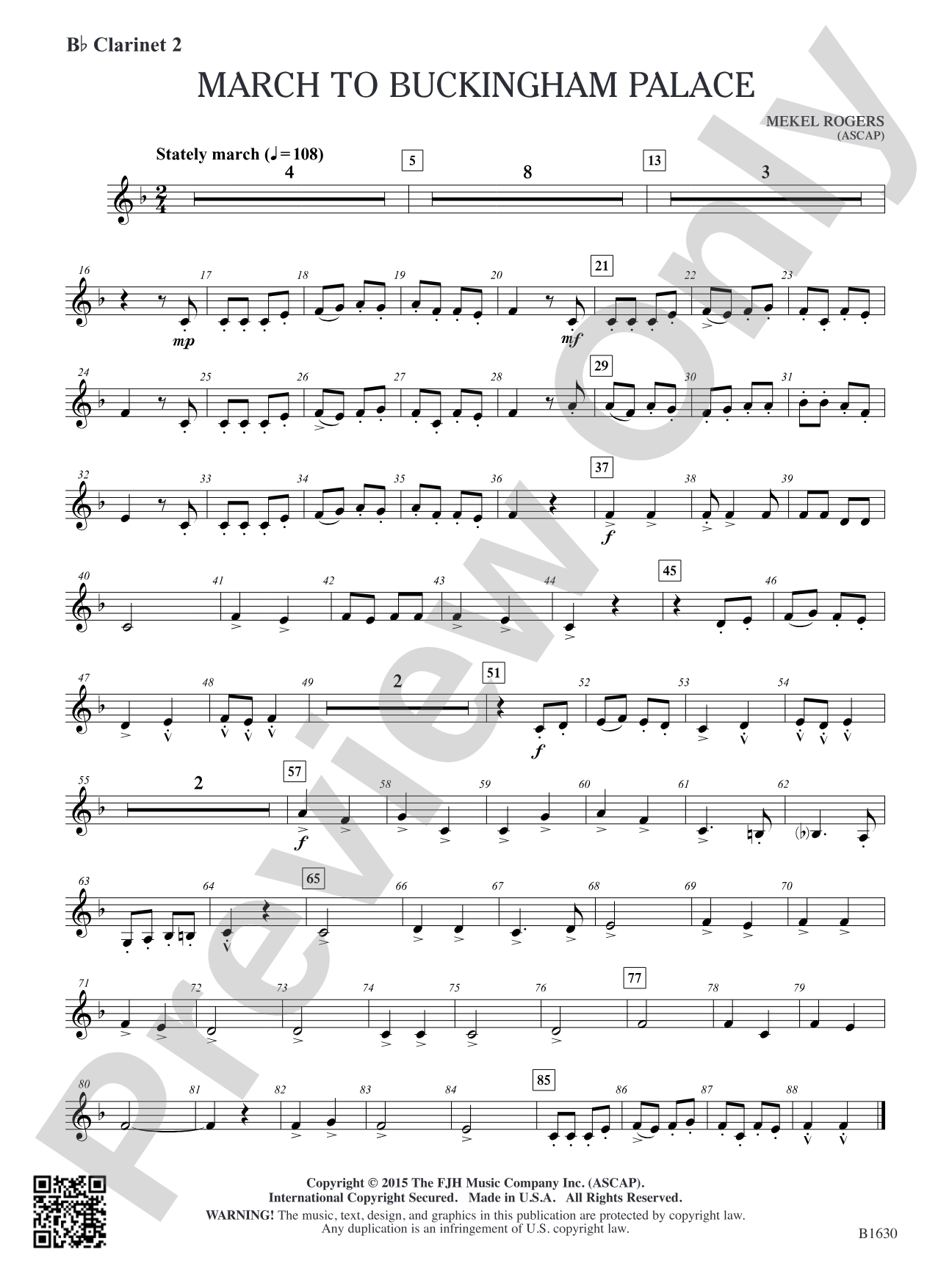 March to Buckingham Palace: B-flat Clarinet 2