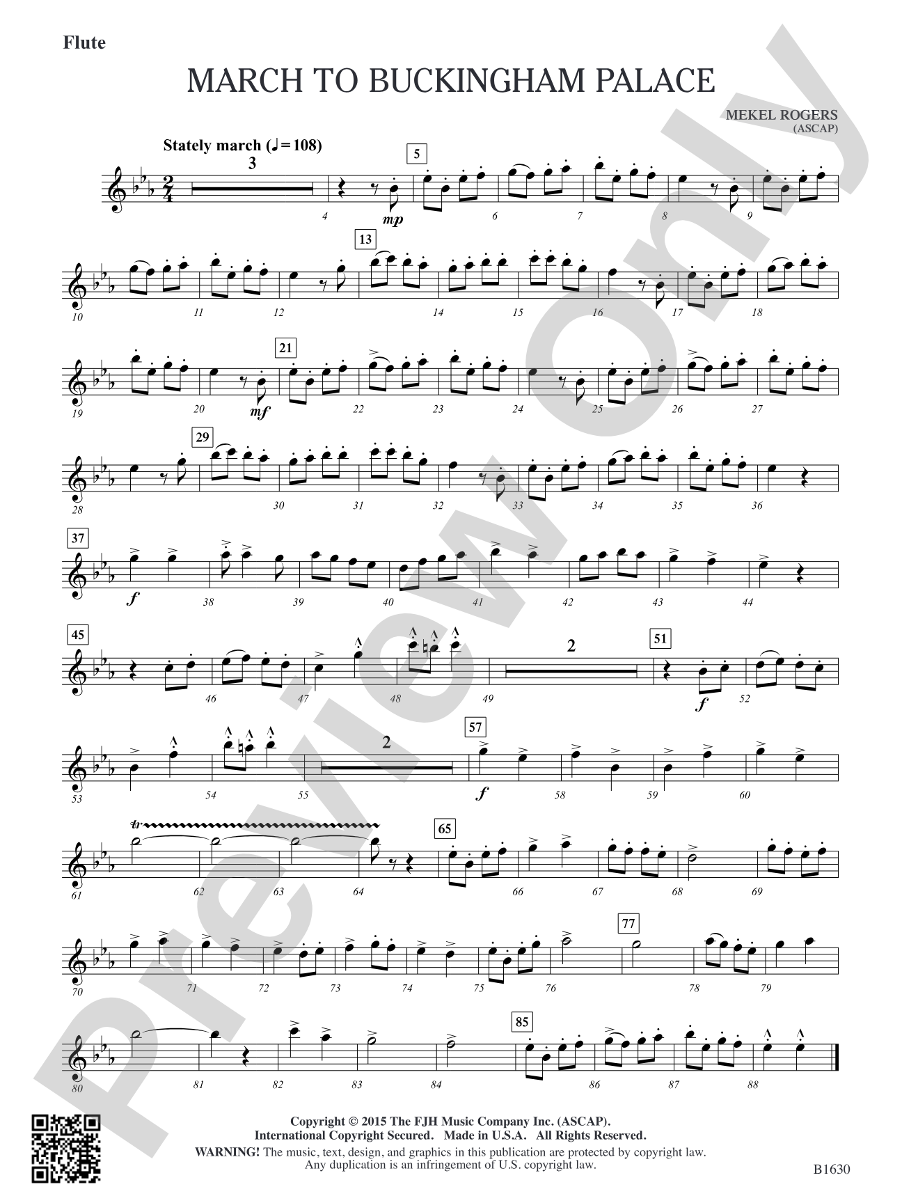 March to Buckingham Palace: Flute