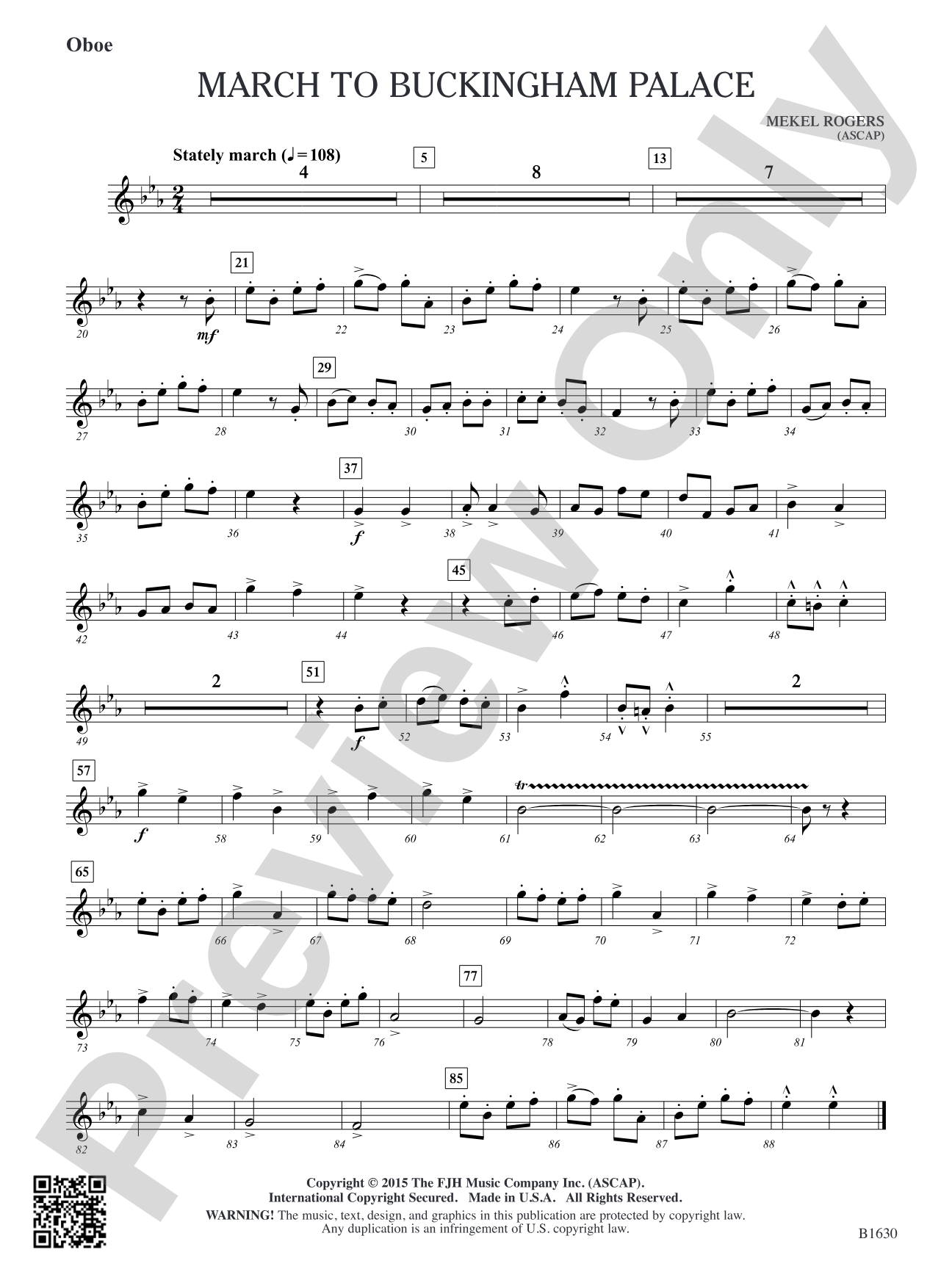 March to Buckingham Palace: Oboe