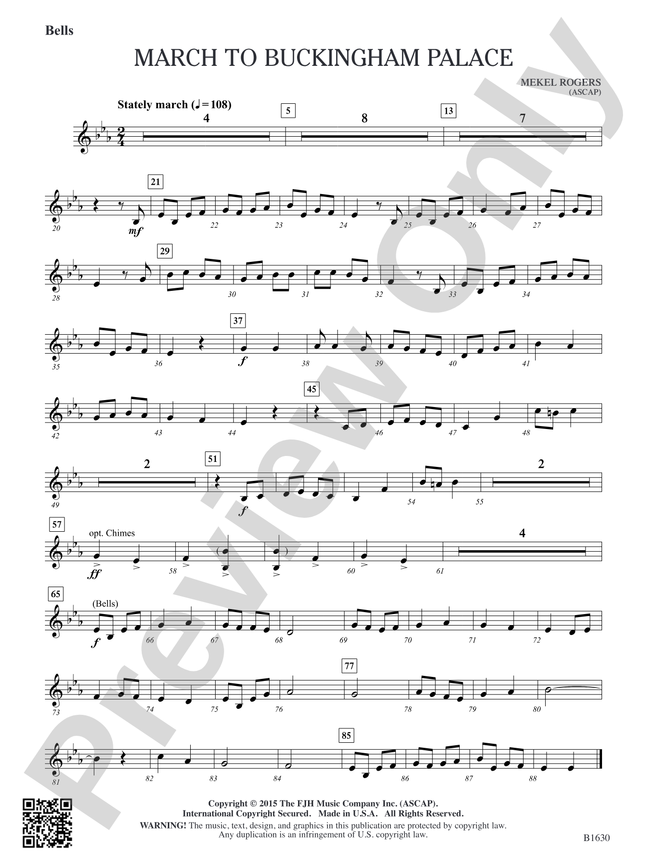 March to Buckingham Palace: Bells / Chimes (opt.)