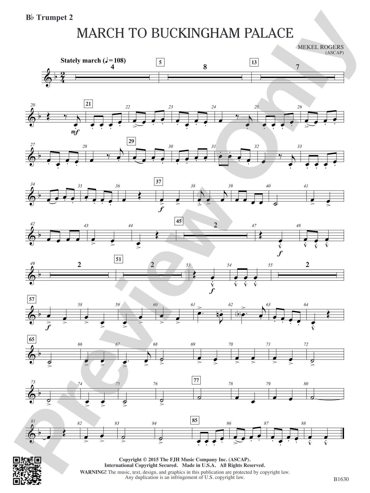 March to Buckingham Palace: B-flat Trumpet 2