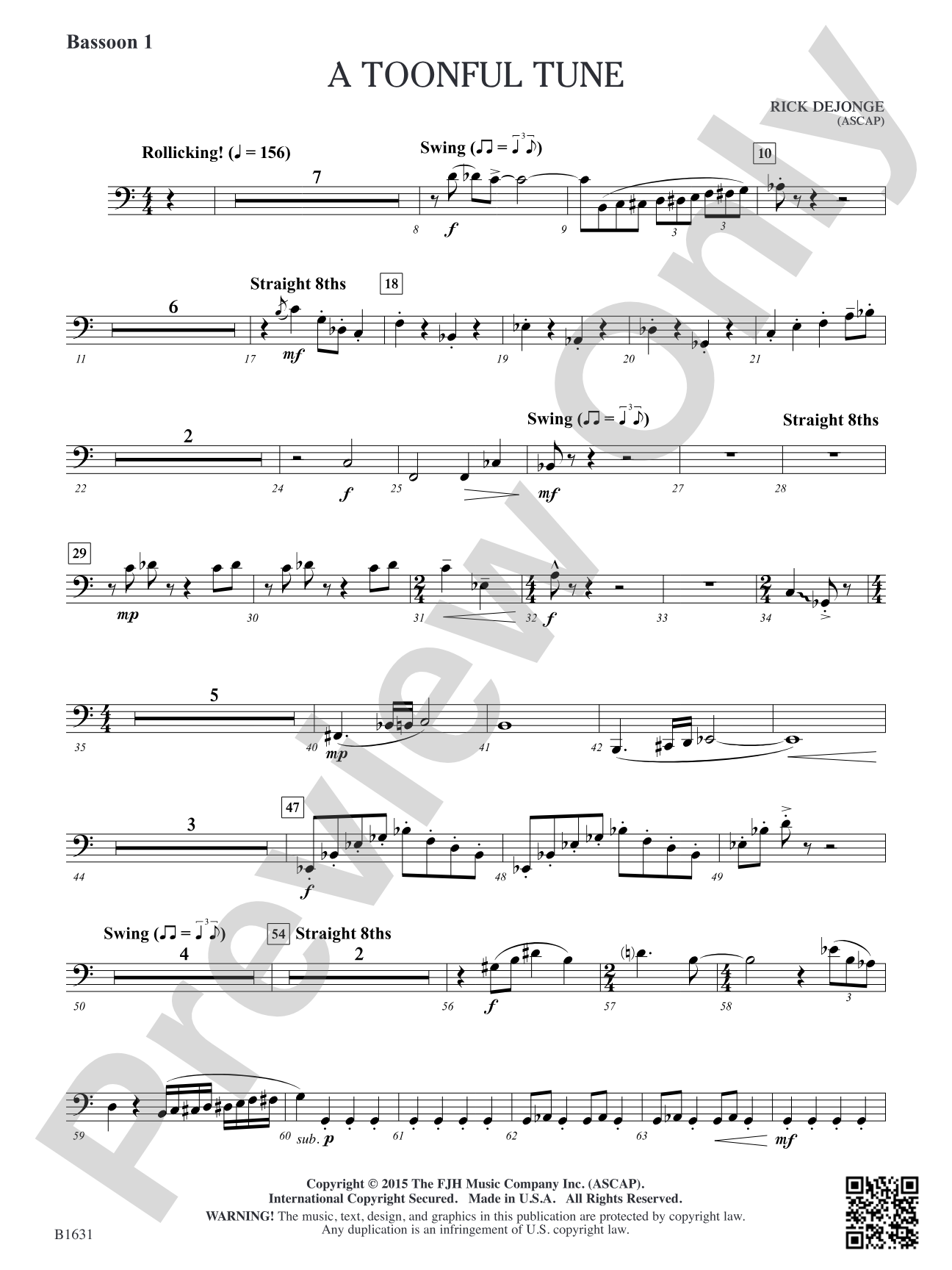 A Toonful Tune: Bassoon 1