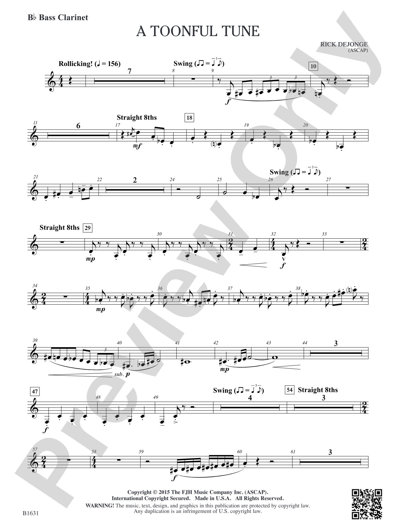 A Toonful Tune: B-flat Bass Clarinet