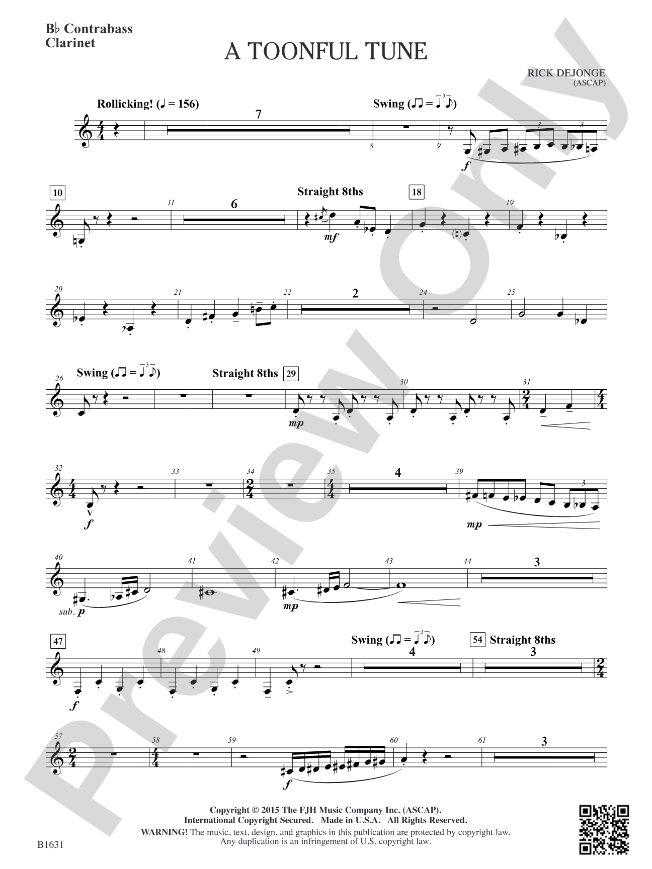 A Toonful Tune: B-flat Contrabass Clarinet