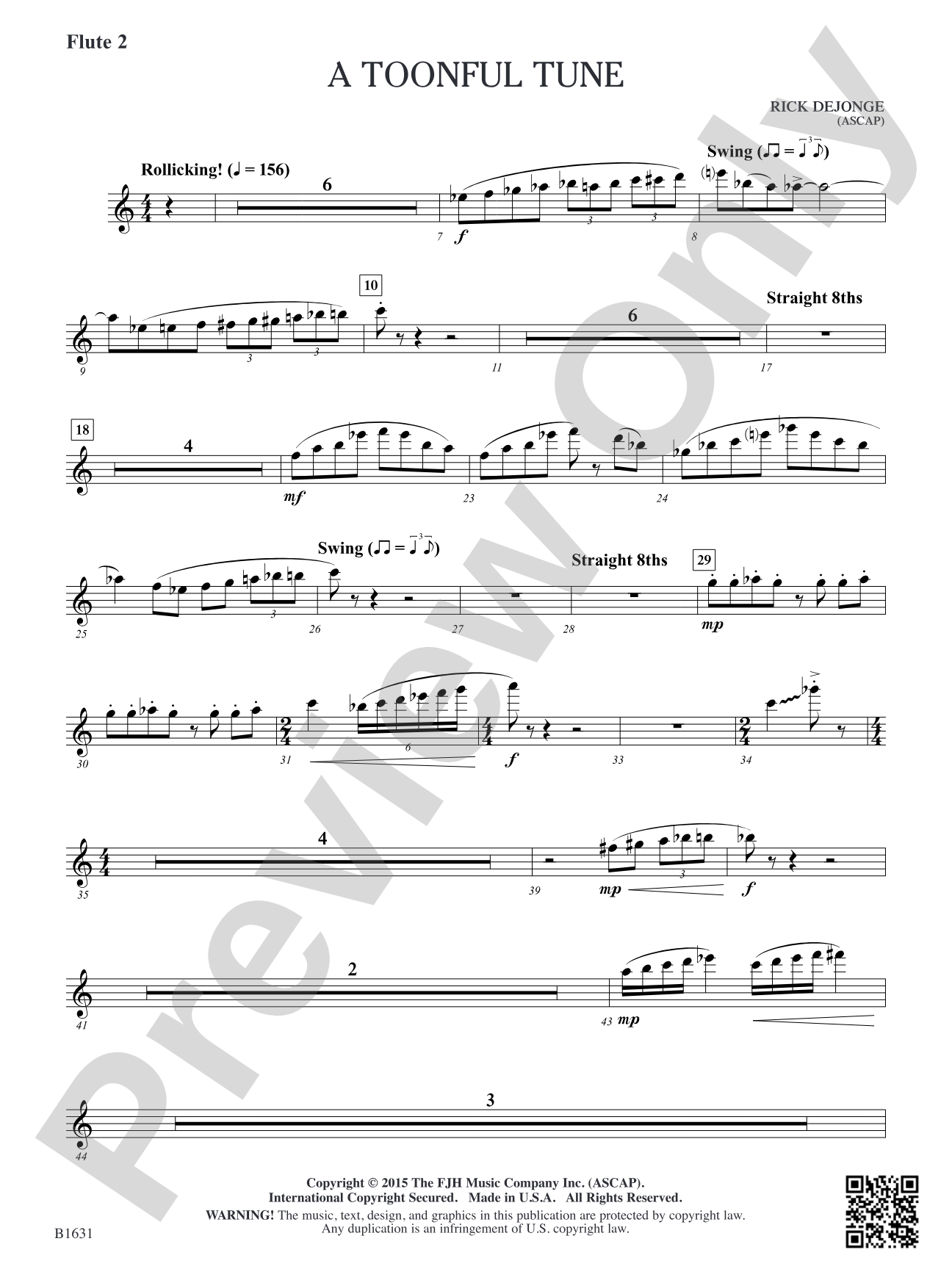 A Toonful Tune: Flute 2