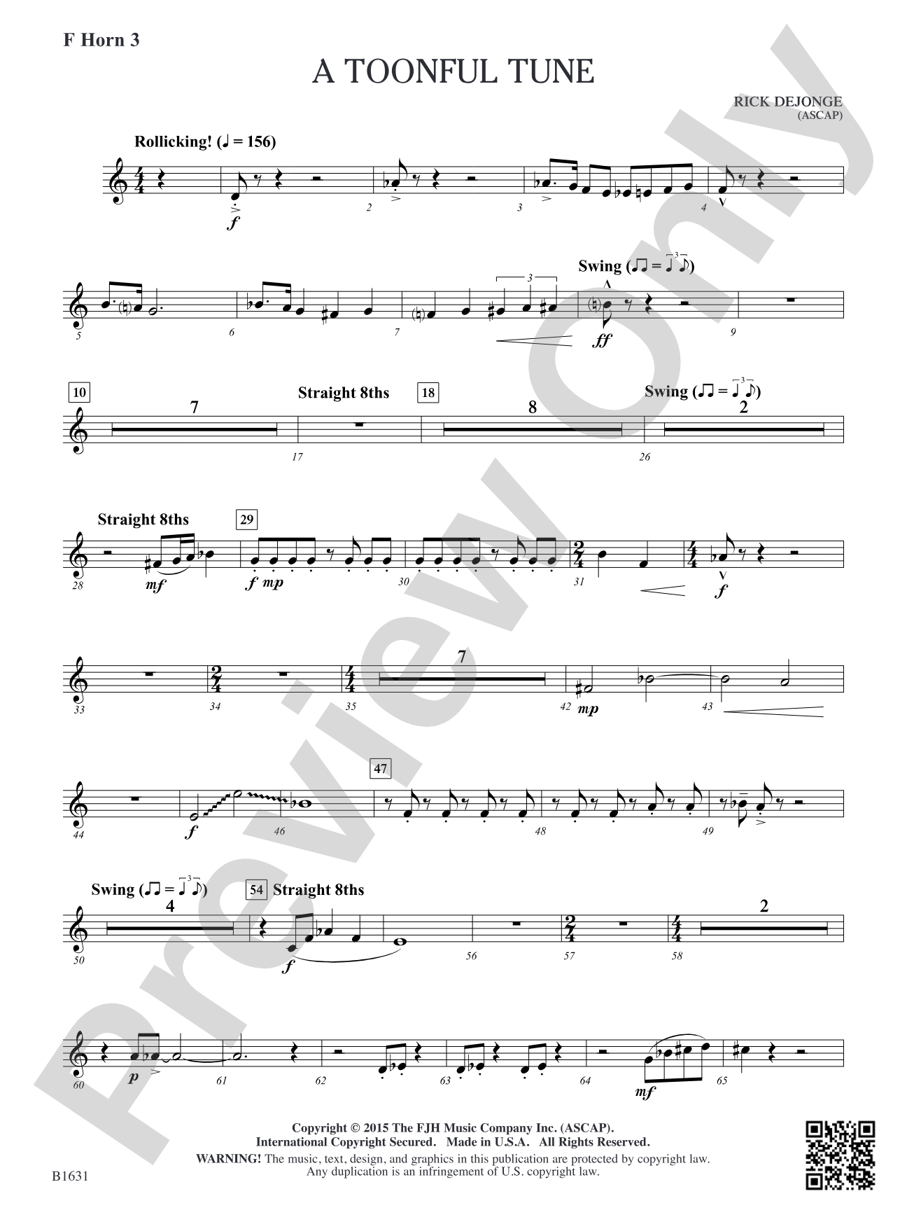 A Toonful Tune: F Horn 3