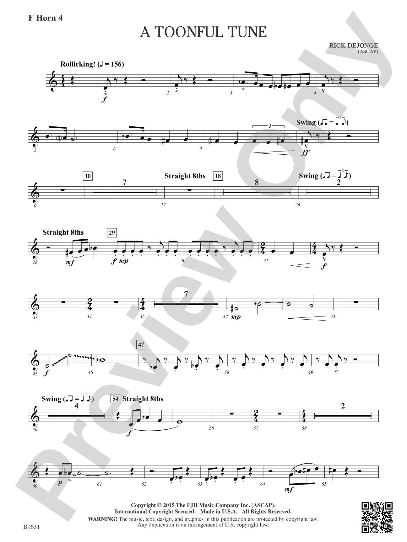 A Toonful Tune: F Horn 4