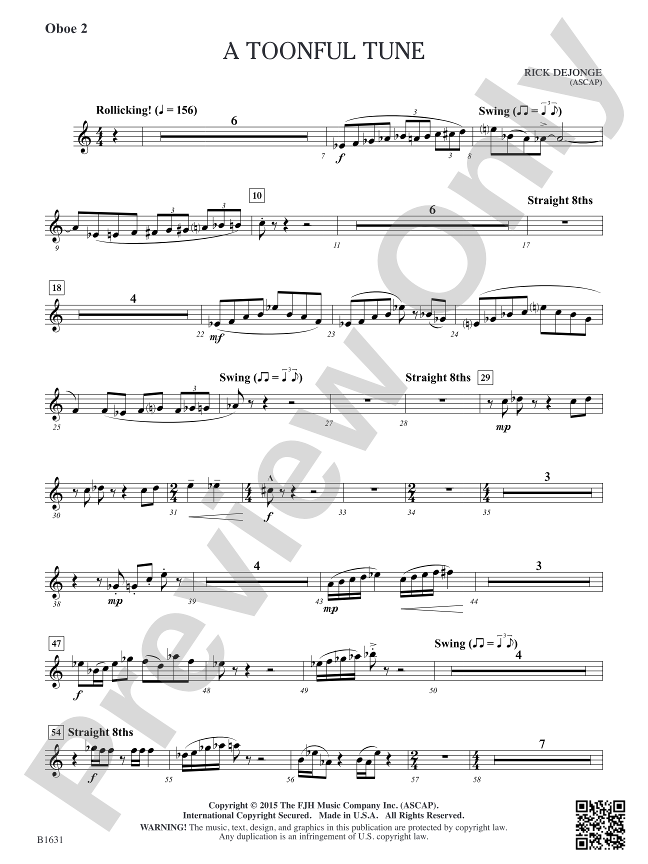 A Toonful Tune: Oboe 2