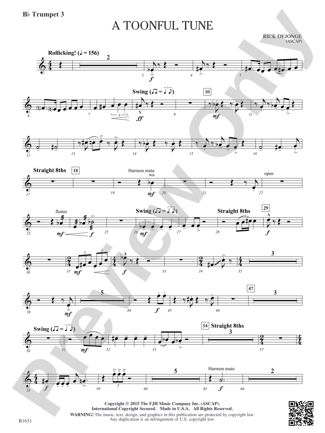 A Toonful Tune: B-flat Trumpet 3