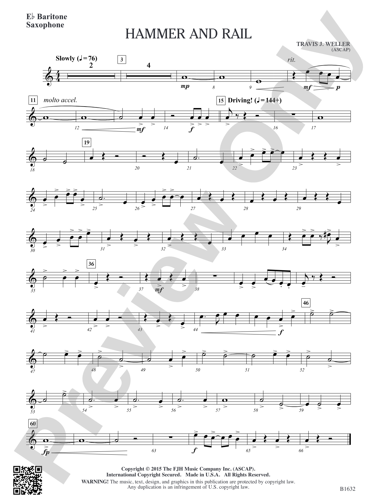 Hammer and Rail: E-flat Baritone Saxophone