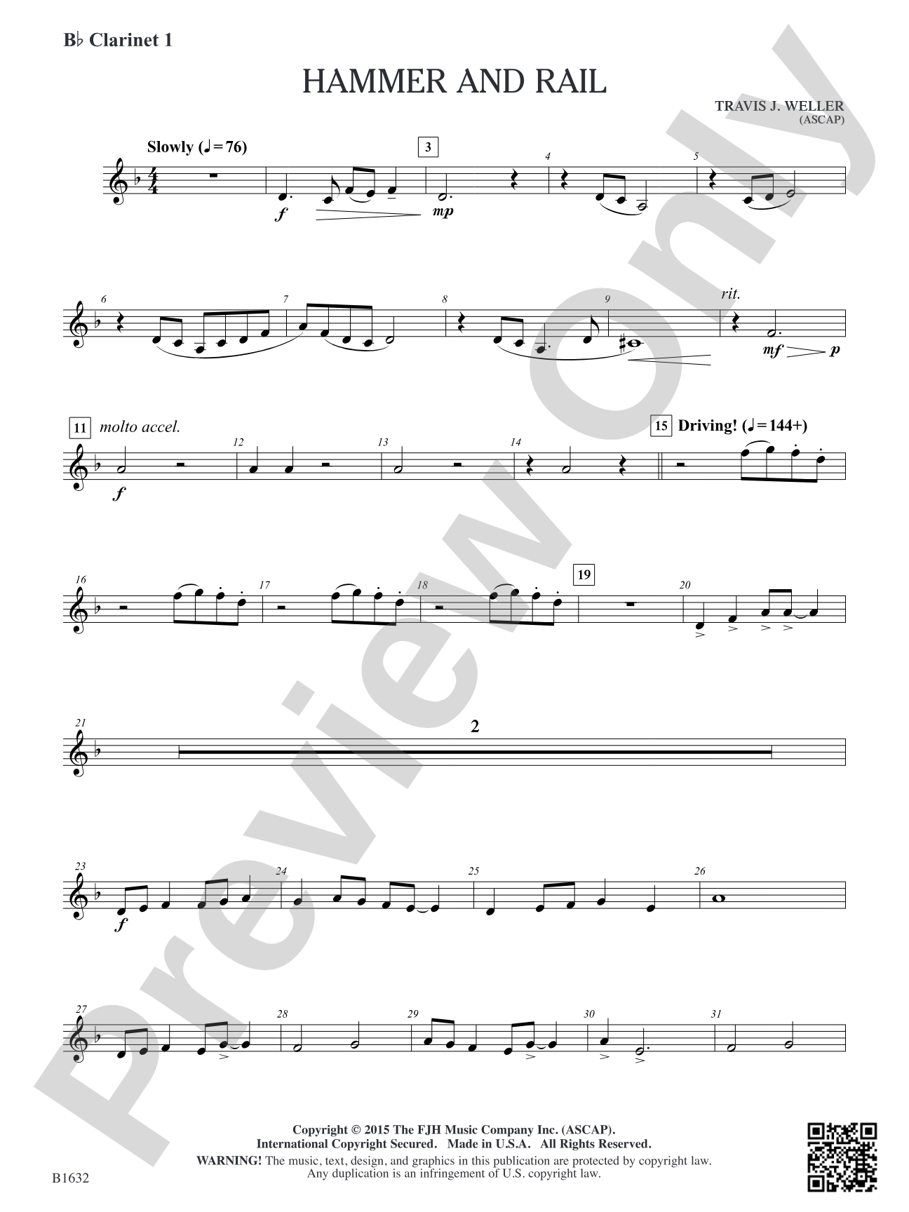 Hammer and Rail: B-flat Clarinet 1