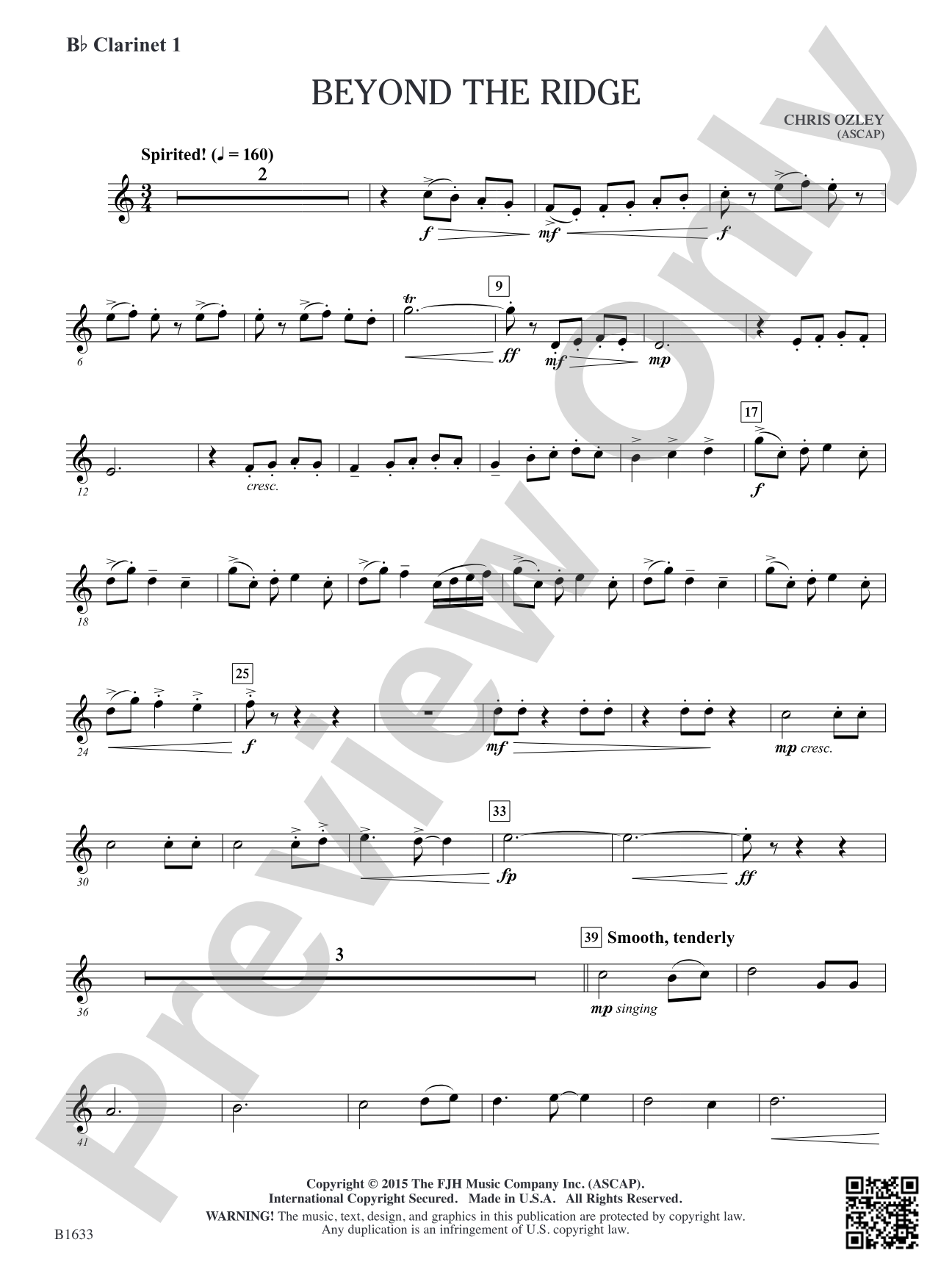 Beyond the Ridge: B-flat Clarinet 1