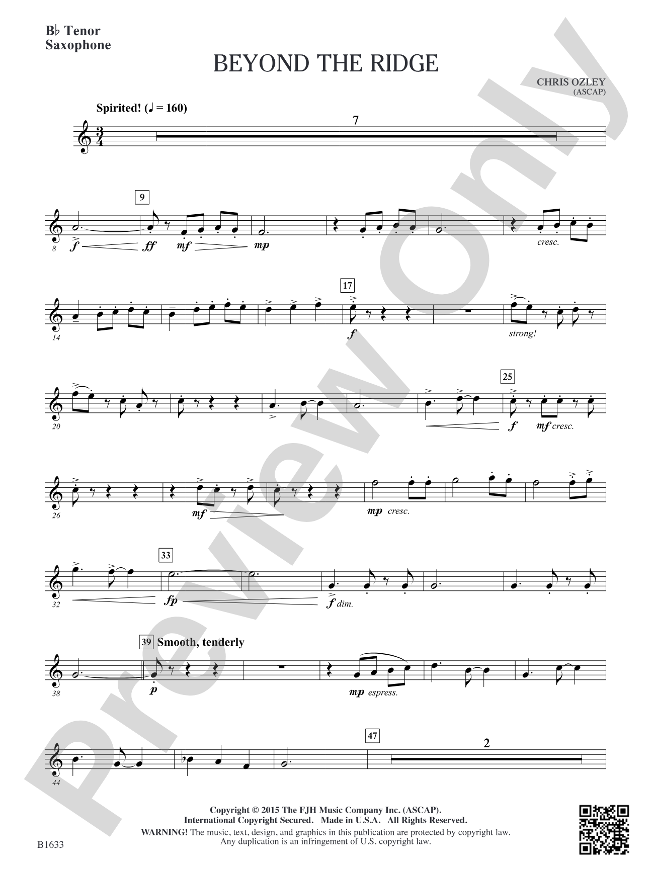 Beyond the Ridge: B-flat Tenor Saxophone