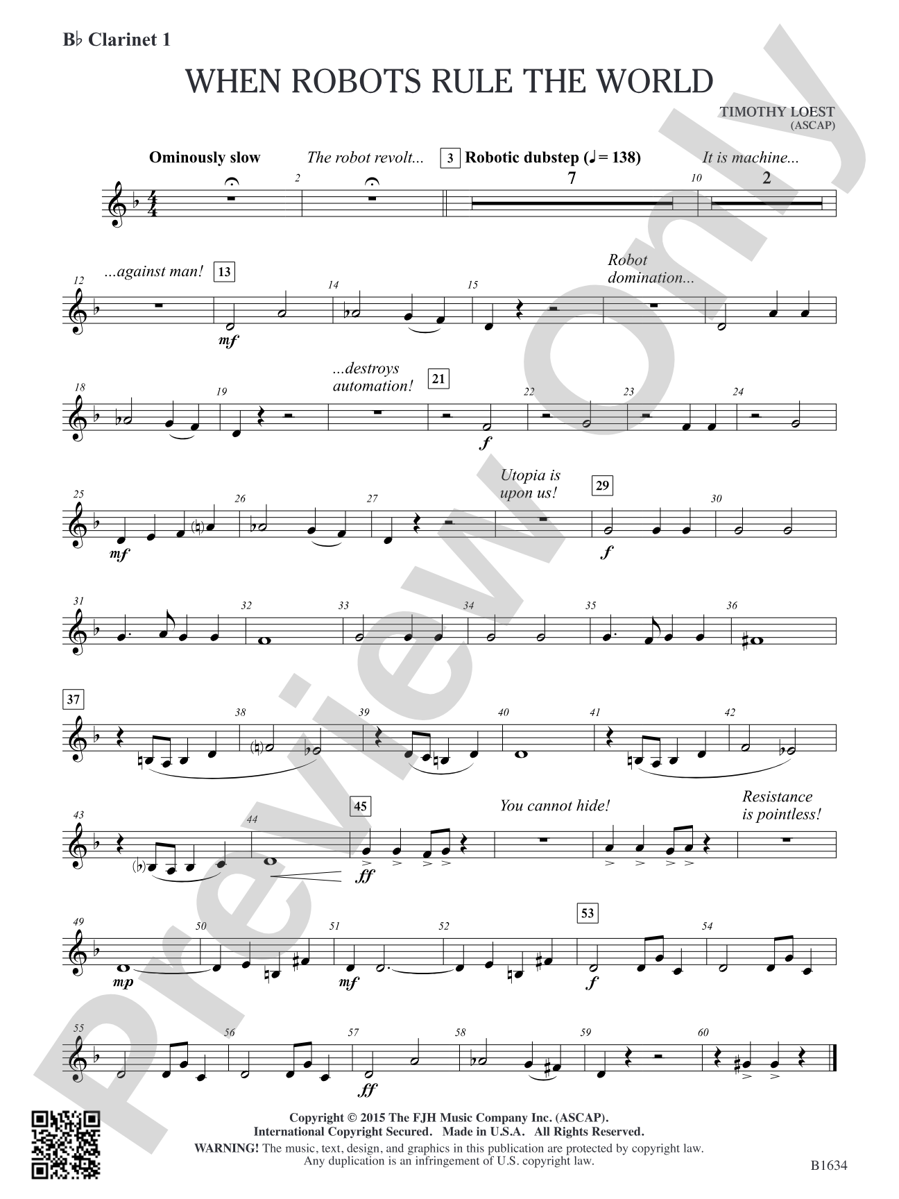 When Robots Rule the World: B-flat Clarinet 1