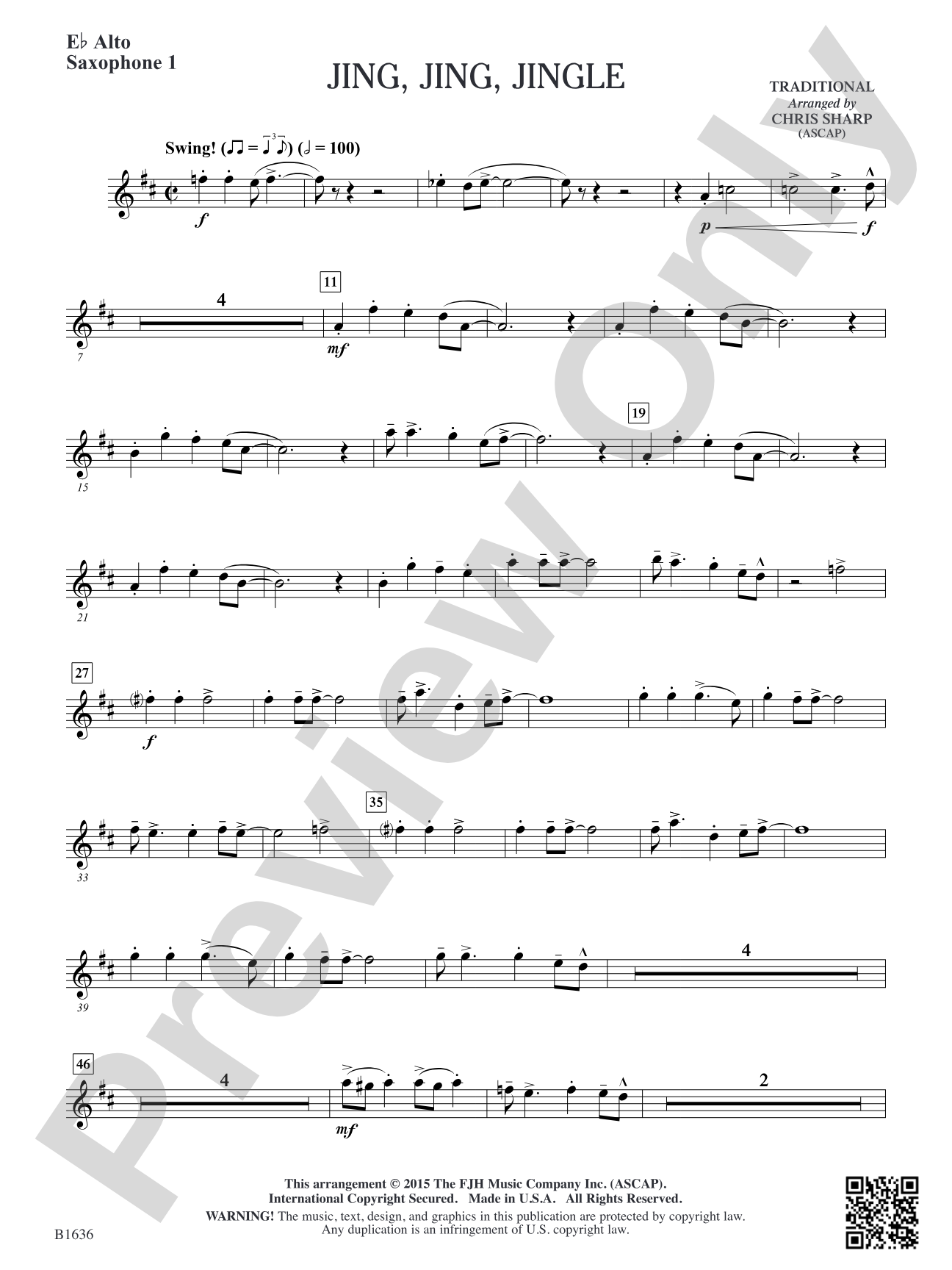 Jing Jing Jingle: E-flat Alto Saxophone 1