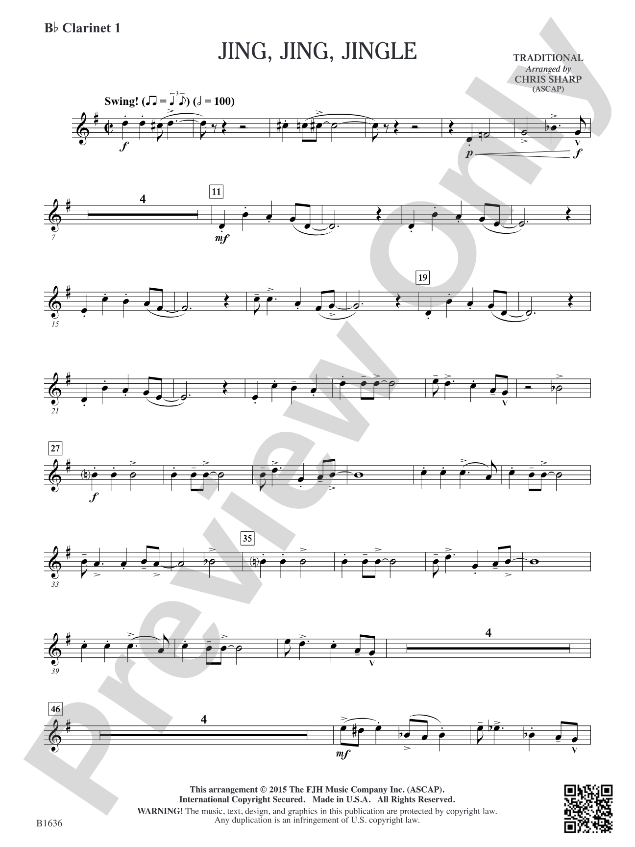 Jing Jing Jingle: B-flat Clarinet 1