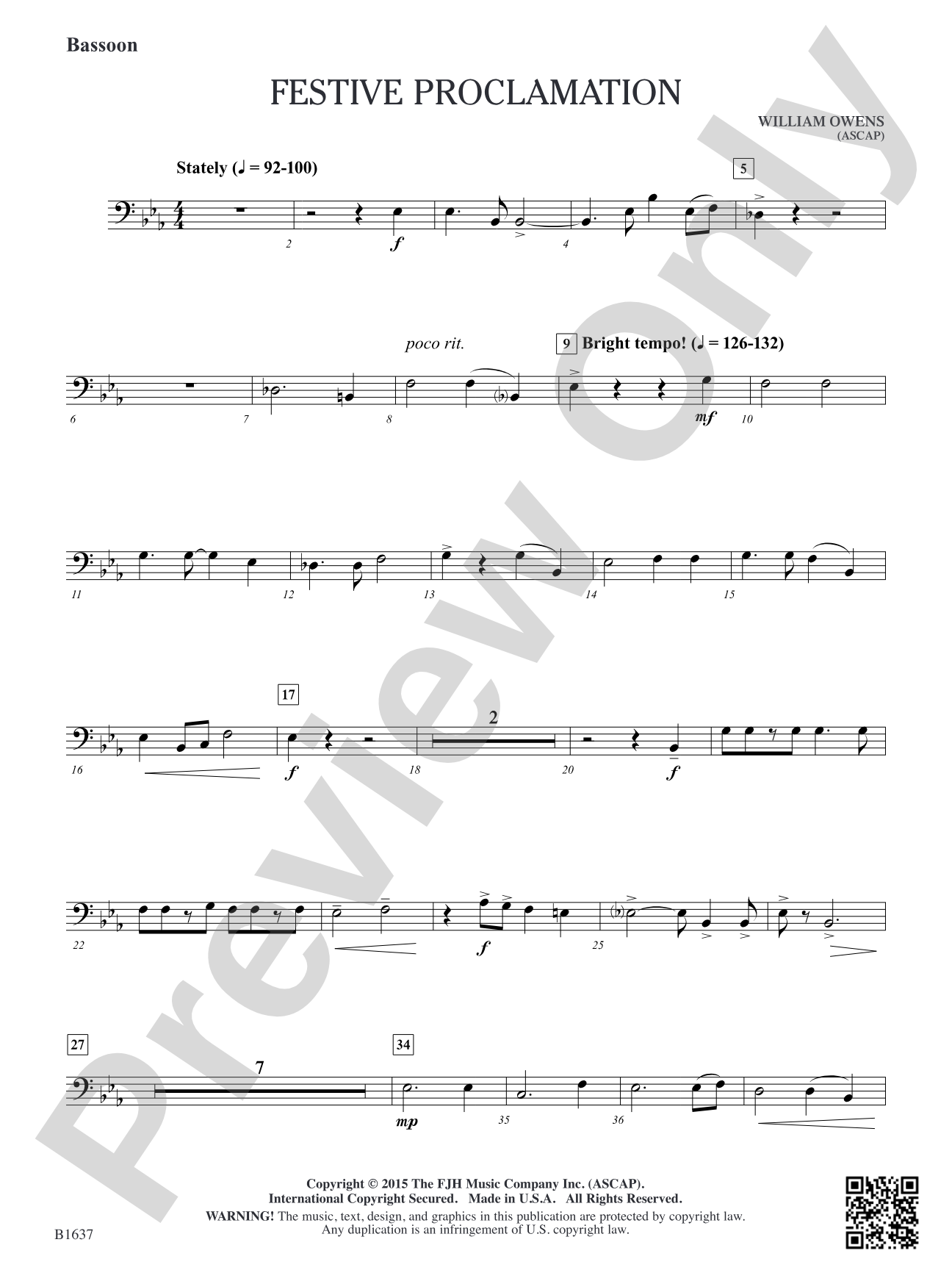 Festive Proclamation: Bassoon
