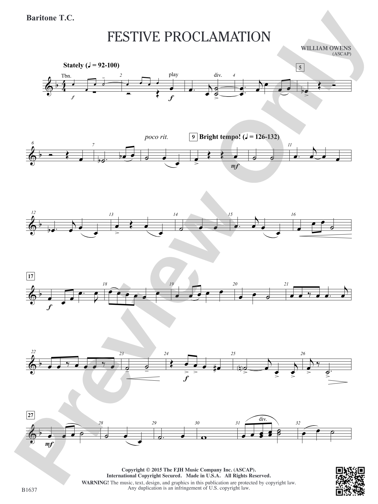 Festive Proclamation: Baritone T.C.