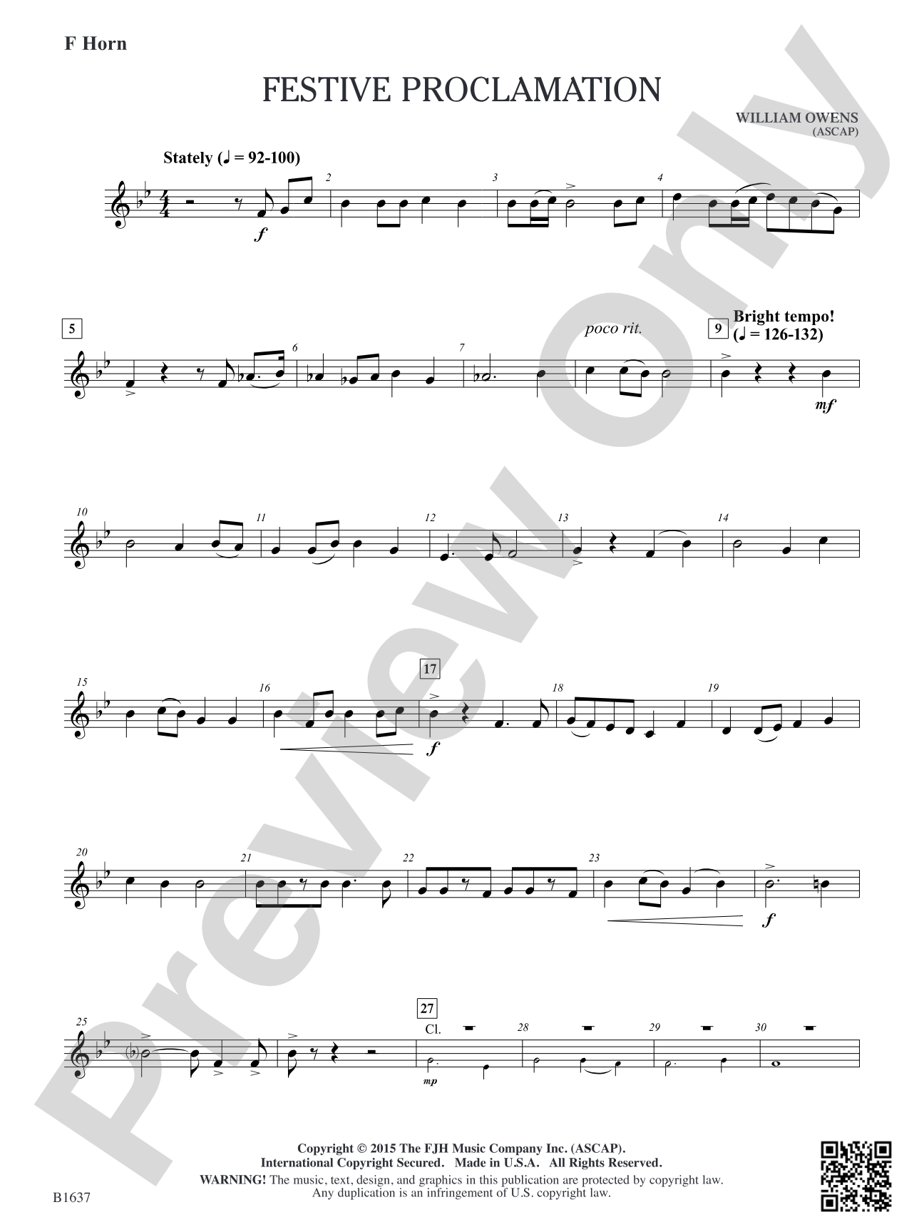 Festive Proclamation: F Horn