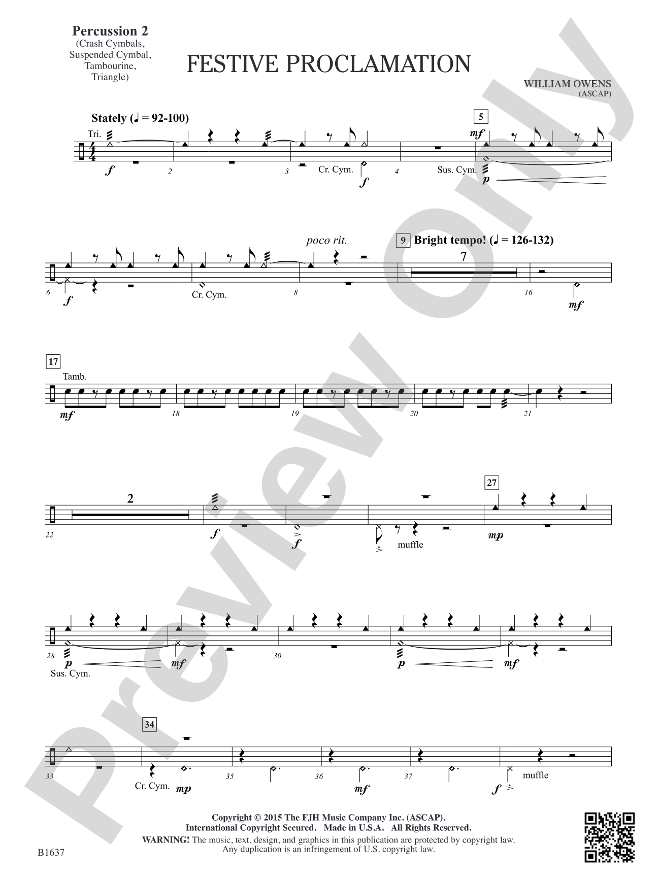 Festive Proclamation: Percussion 2