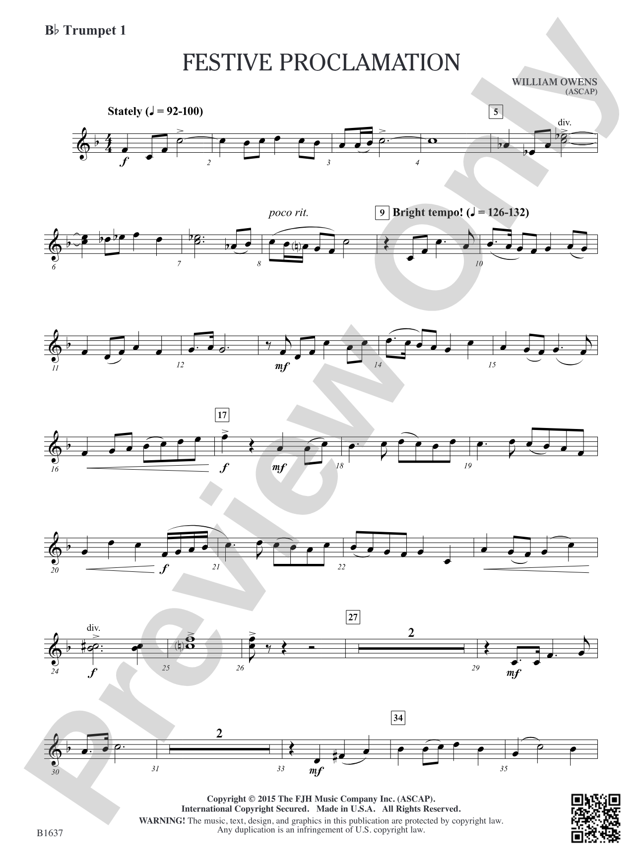 Festive Proclamation: B-flat Trumpet 1