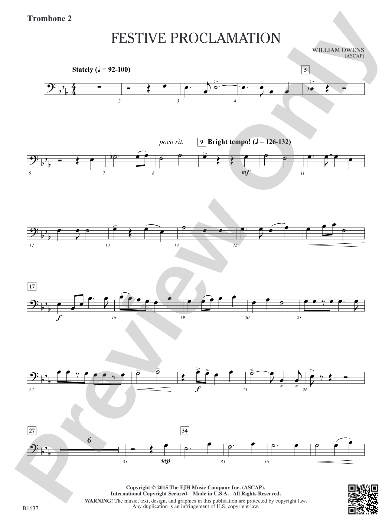 Festive Proclamation: Trombone 2