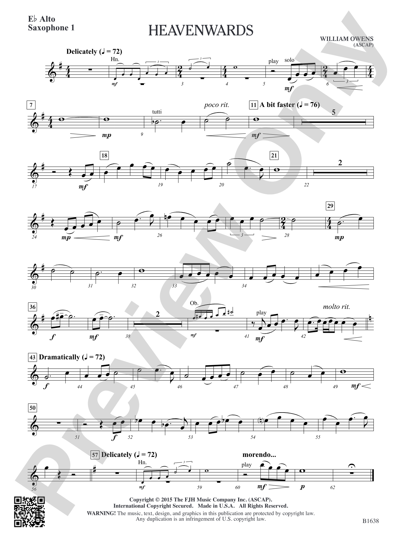 Heavenwards: E-flat Alto Saxophone 1