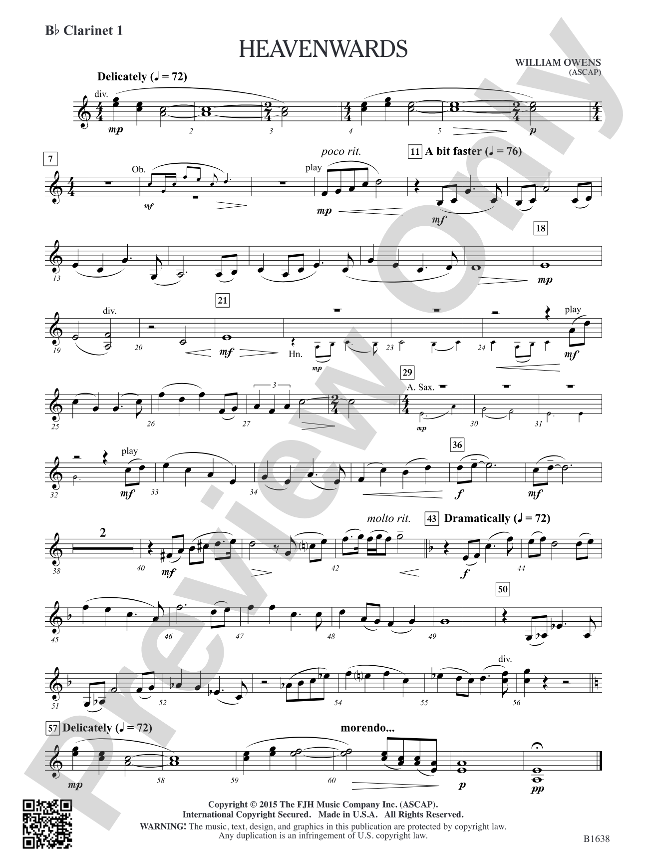 Heavenwards: B-flat Clarinet 1