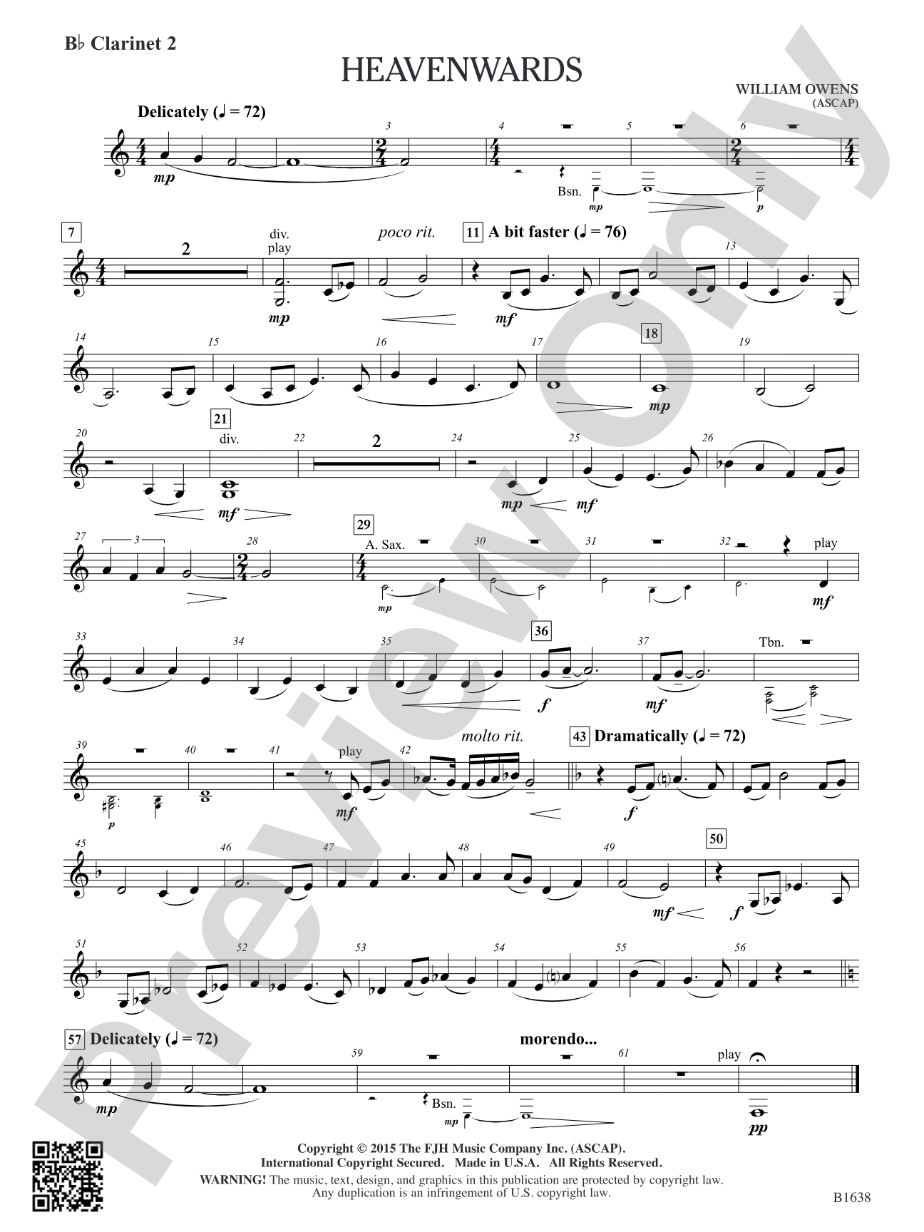 Heavenwards: B-flat Clarinet 2