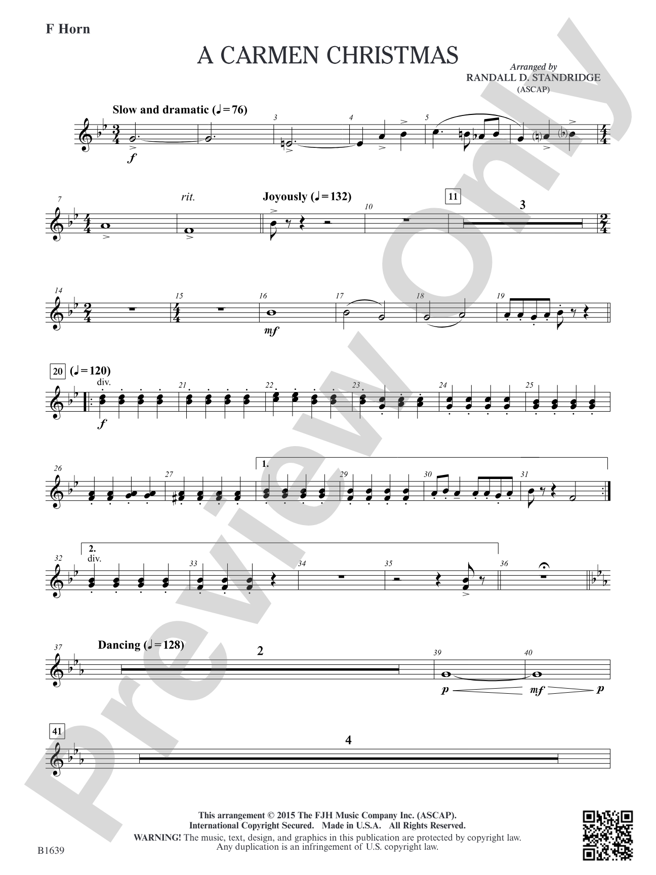 A Carmen Christmas: F Horn