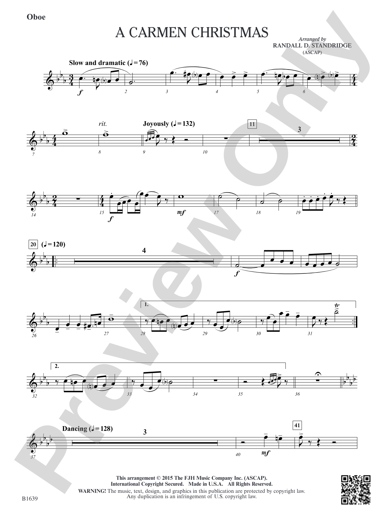 A Carmen Christmas: Oboe