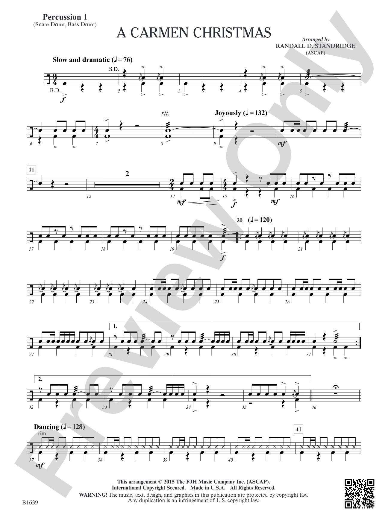 A Carmen Christmas: Percussion 1
