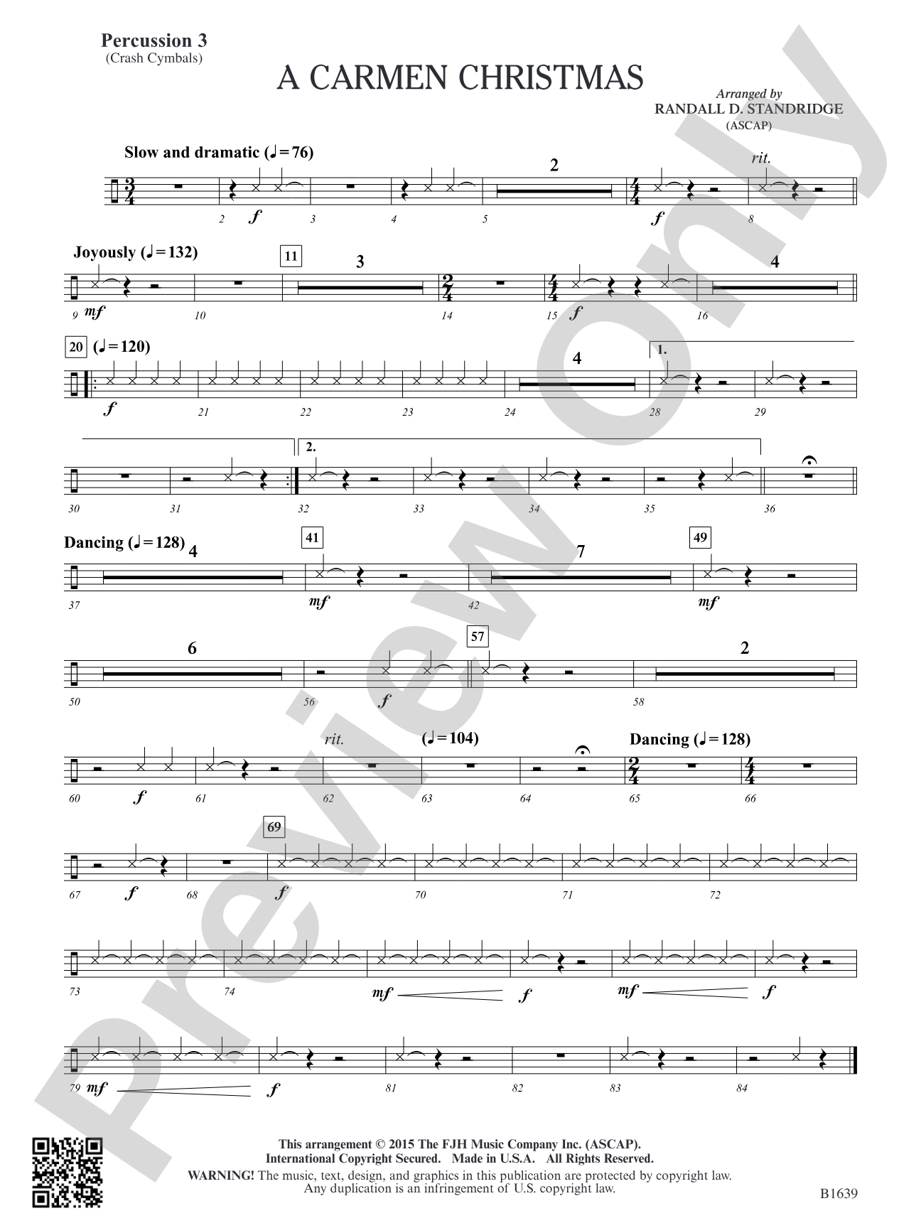 A Carmen Christmas: Percussion 3