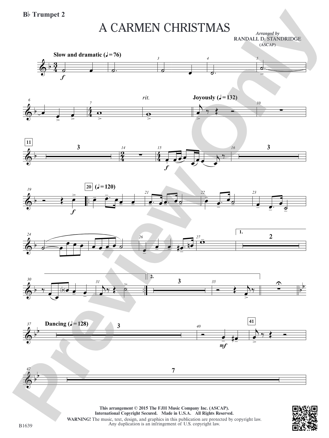 A Carmen Christmas: B-flat Trumpet 2