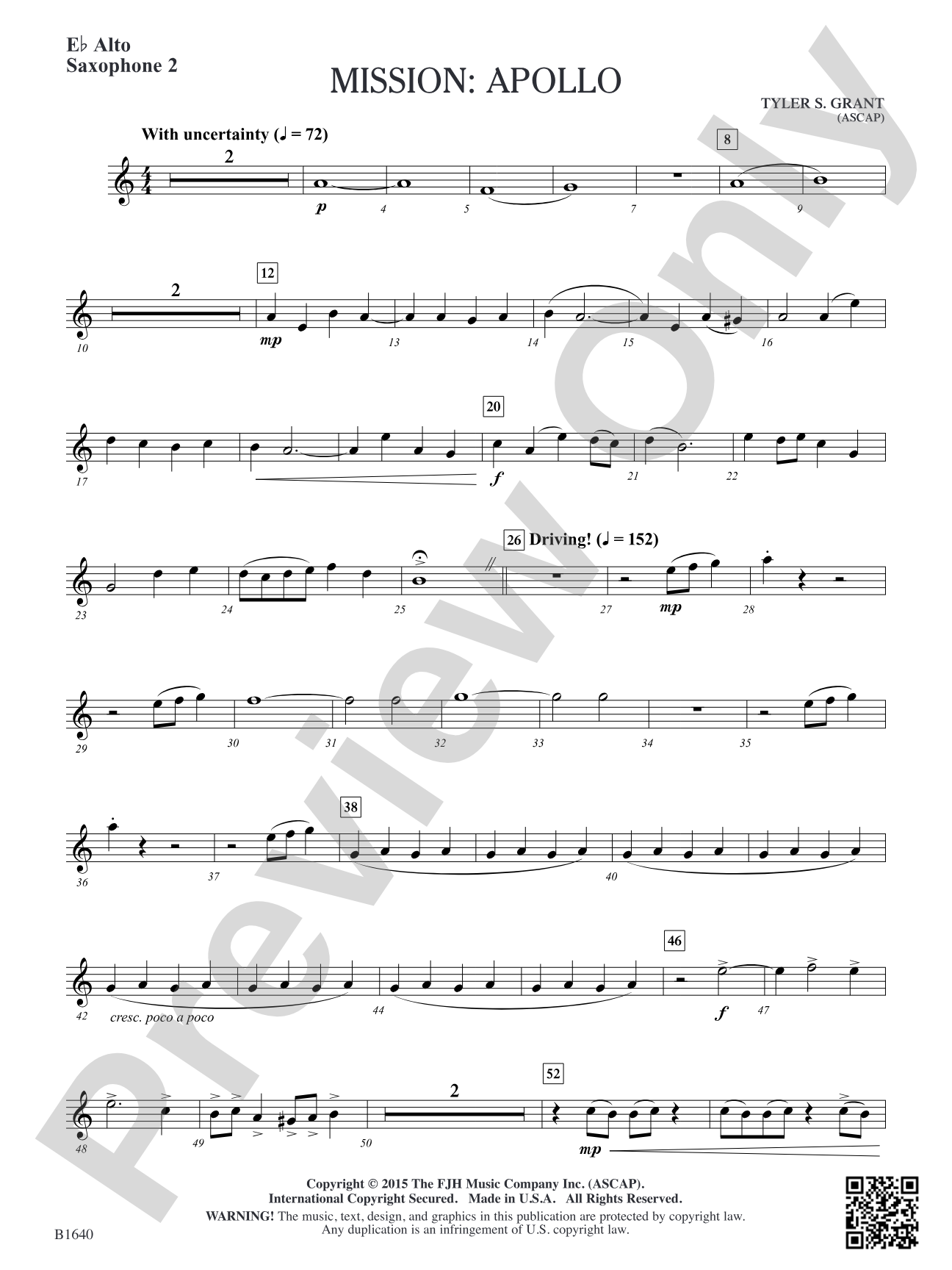 Mission: Apollo: E-flat Alto Saxophone 2