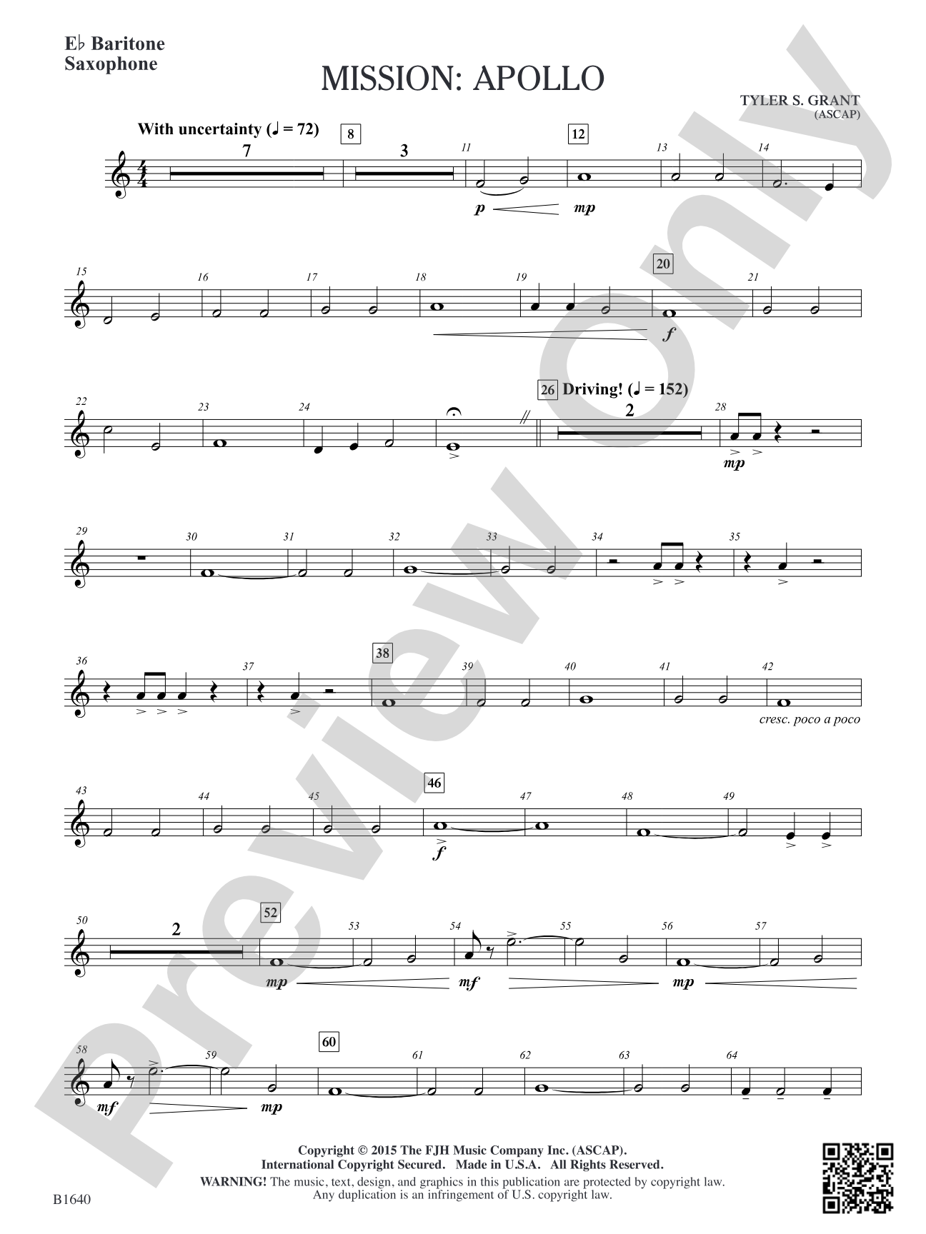 Mission: Apollo: E-flat Baritone Saxophone