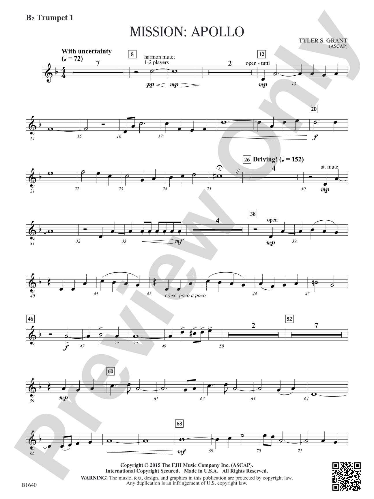 Mission: Apollo: B-flat Trumpet 1