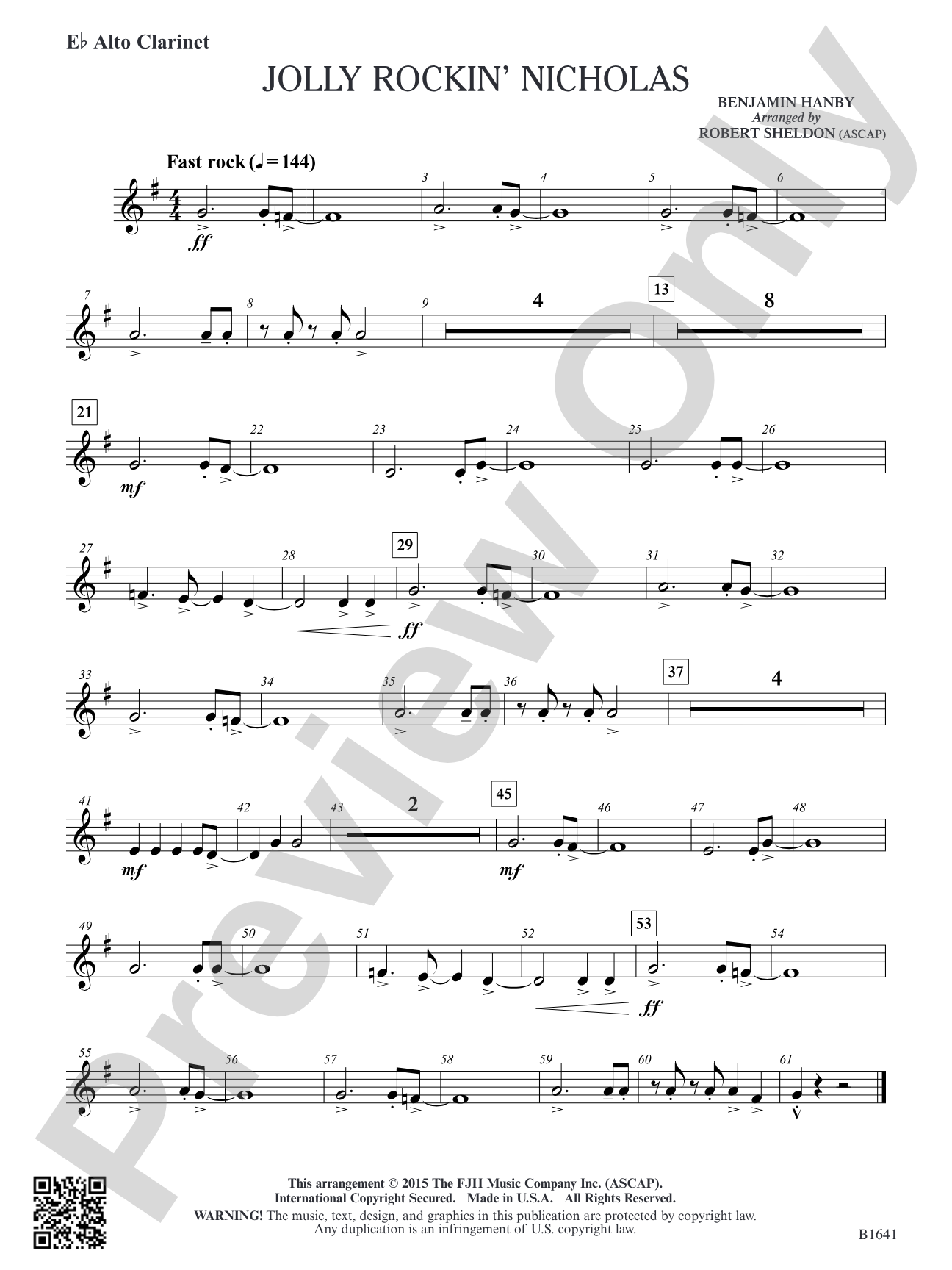 Jolly Rockin' Nicholas: E-flat Alto Clarinet