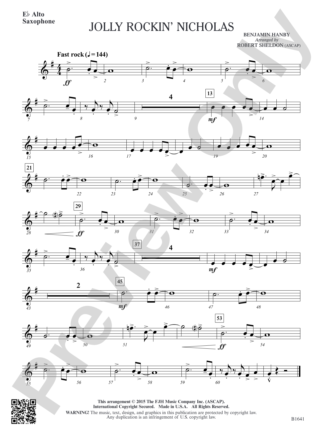 Jolly Rockin' Nicholas: E-flat Alto Saxophone