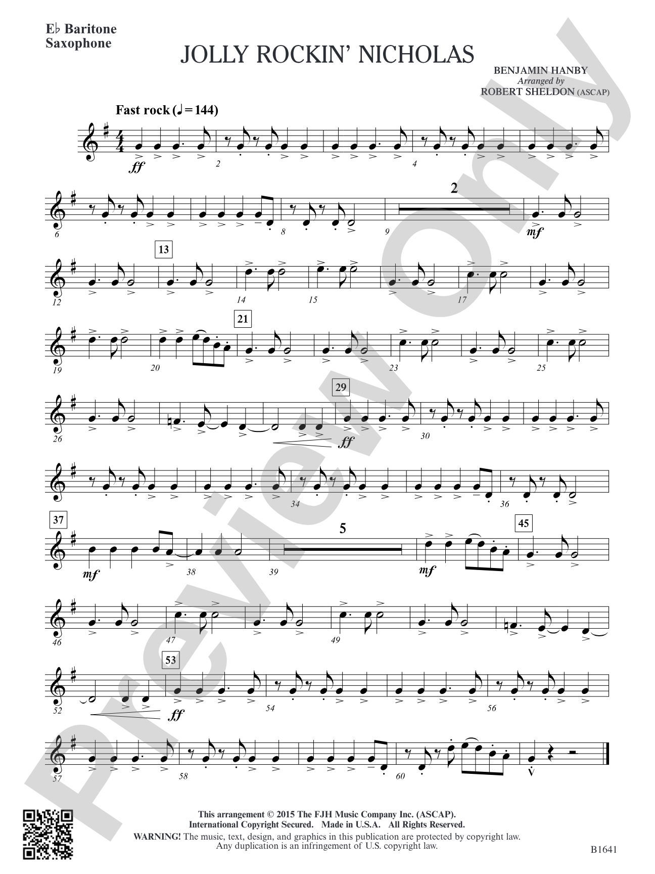 Jolly Rockin' Nicholas: E-flat Baritone Saxophone