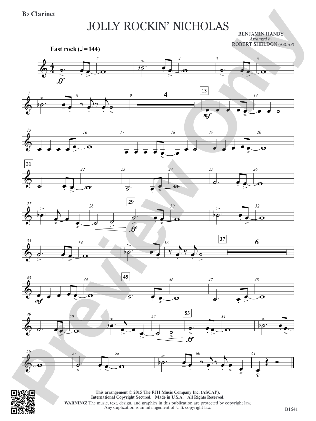 Jolly Rockin' Nicholas: B-flat Clarinet