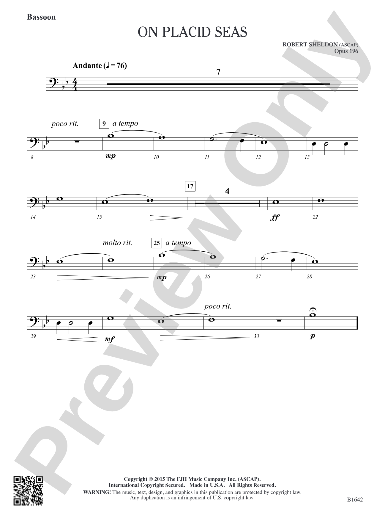 On Placid Seas: Bassoon