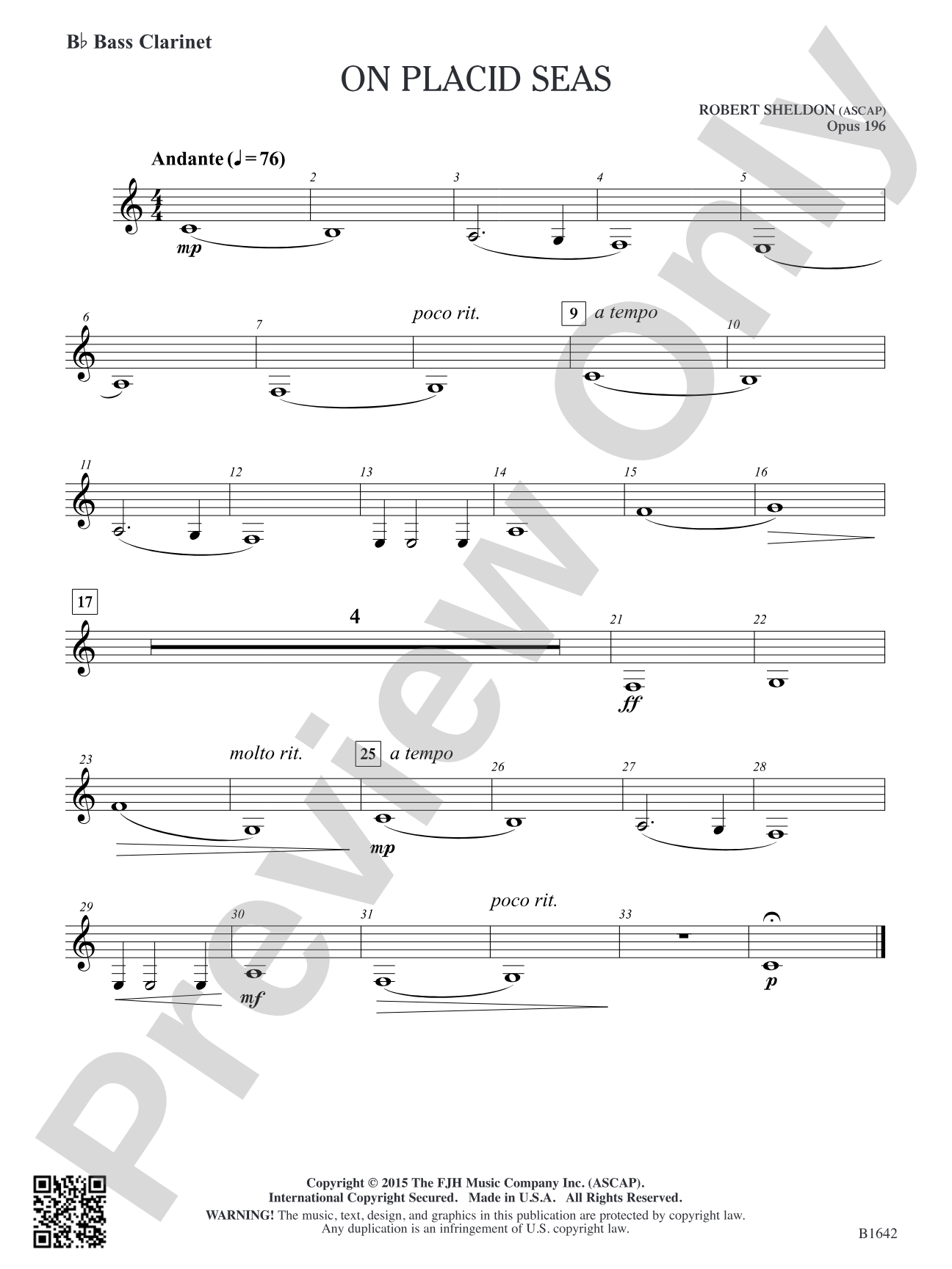 On Placid Seas: B-flat Bass Clarinet