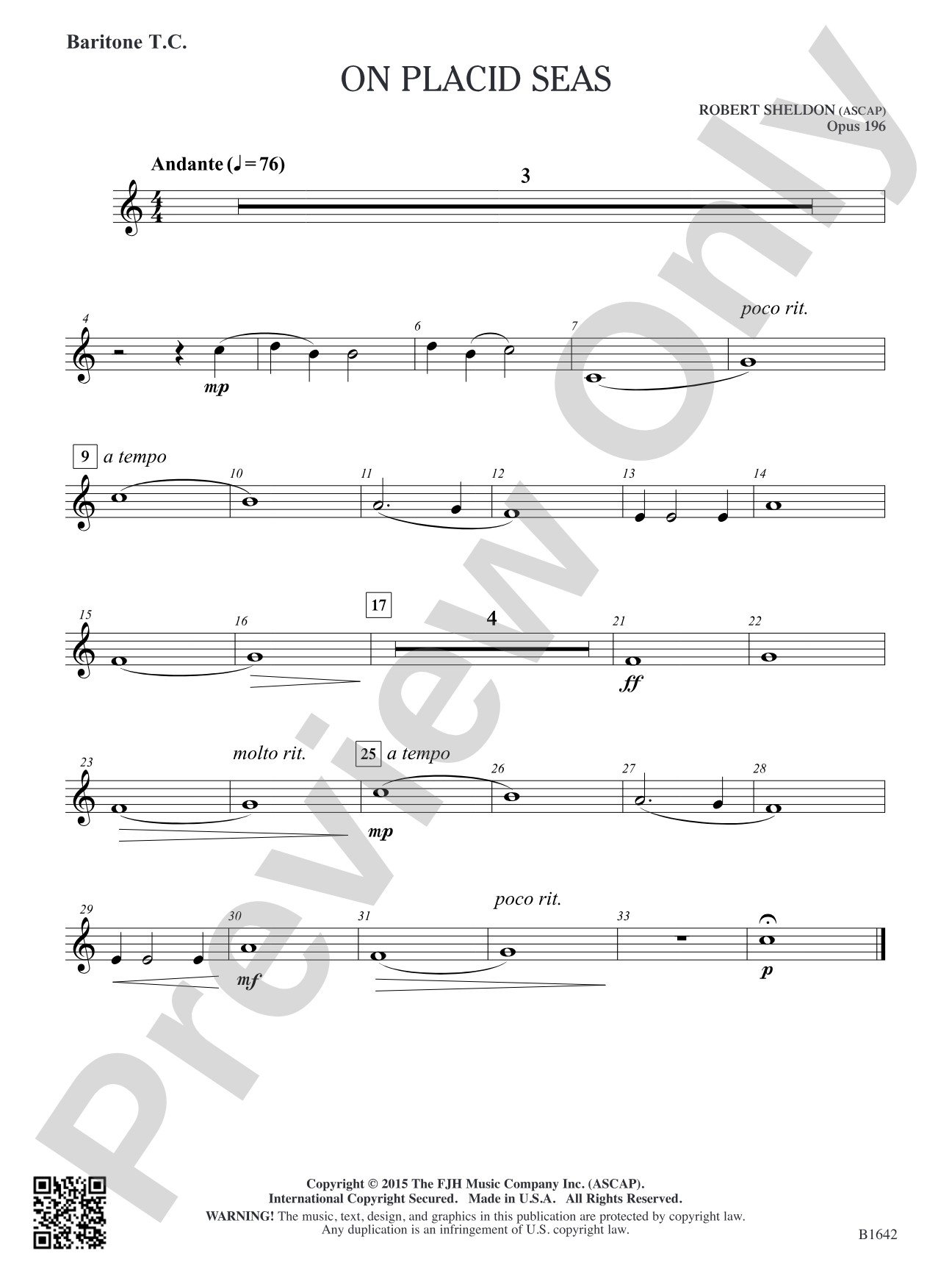 On Placid Seas: Baritone T.C.