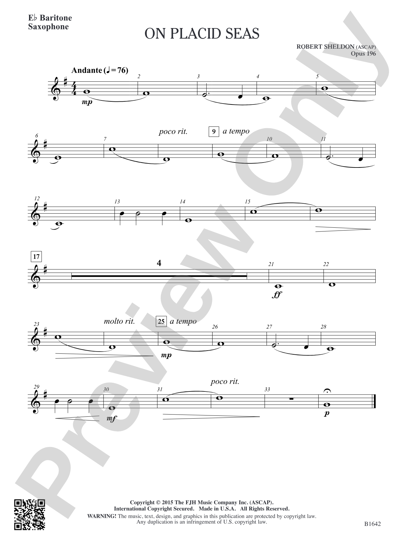 On Placid Seas: E-flat Baritone Saxophone
