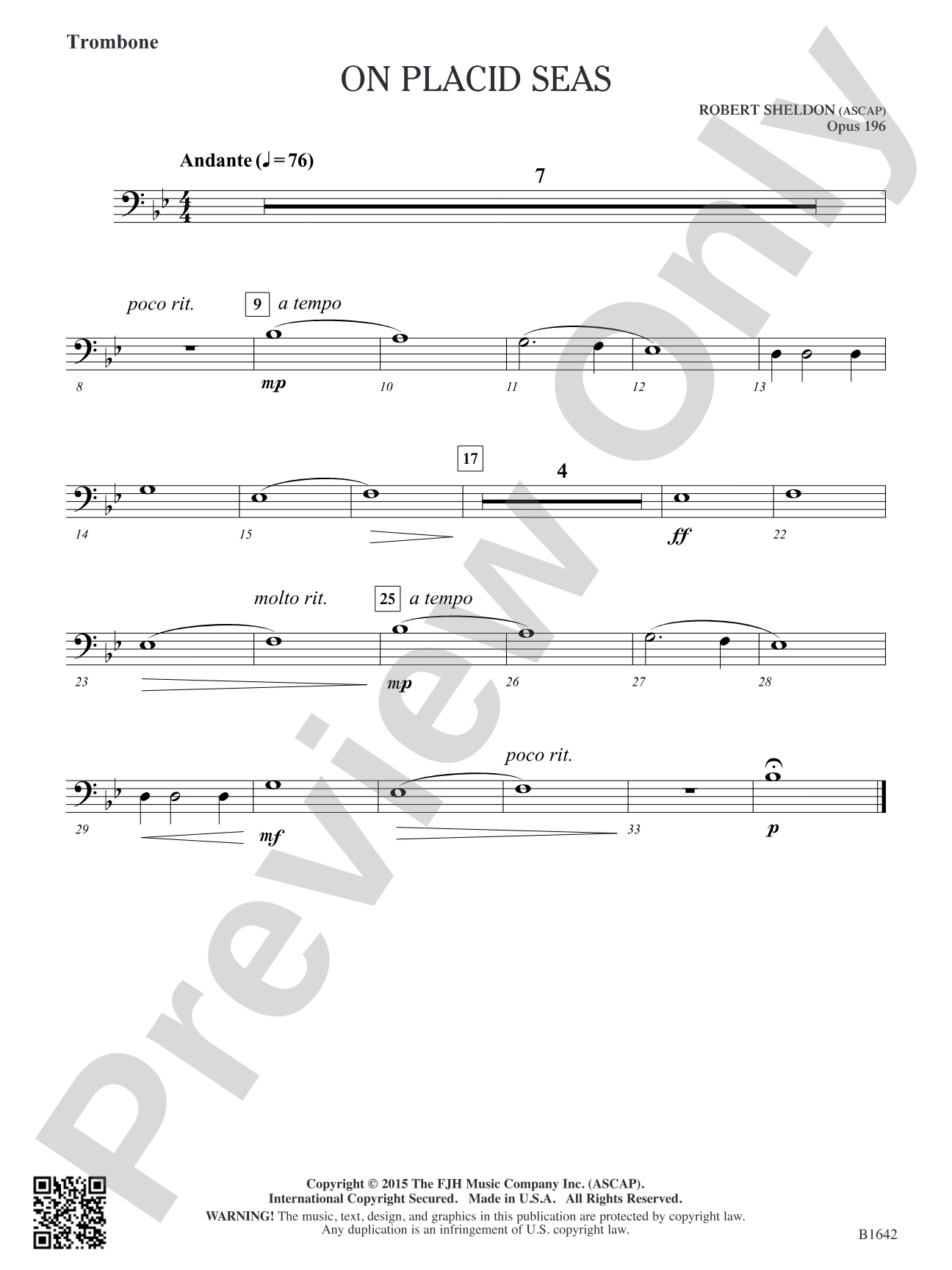 On Placid Seas: Trombone
