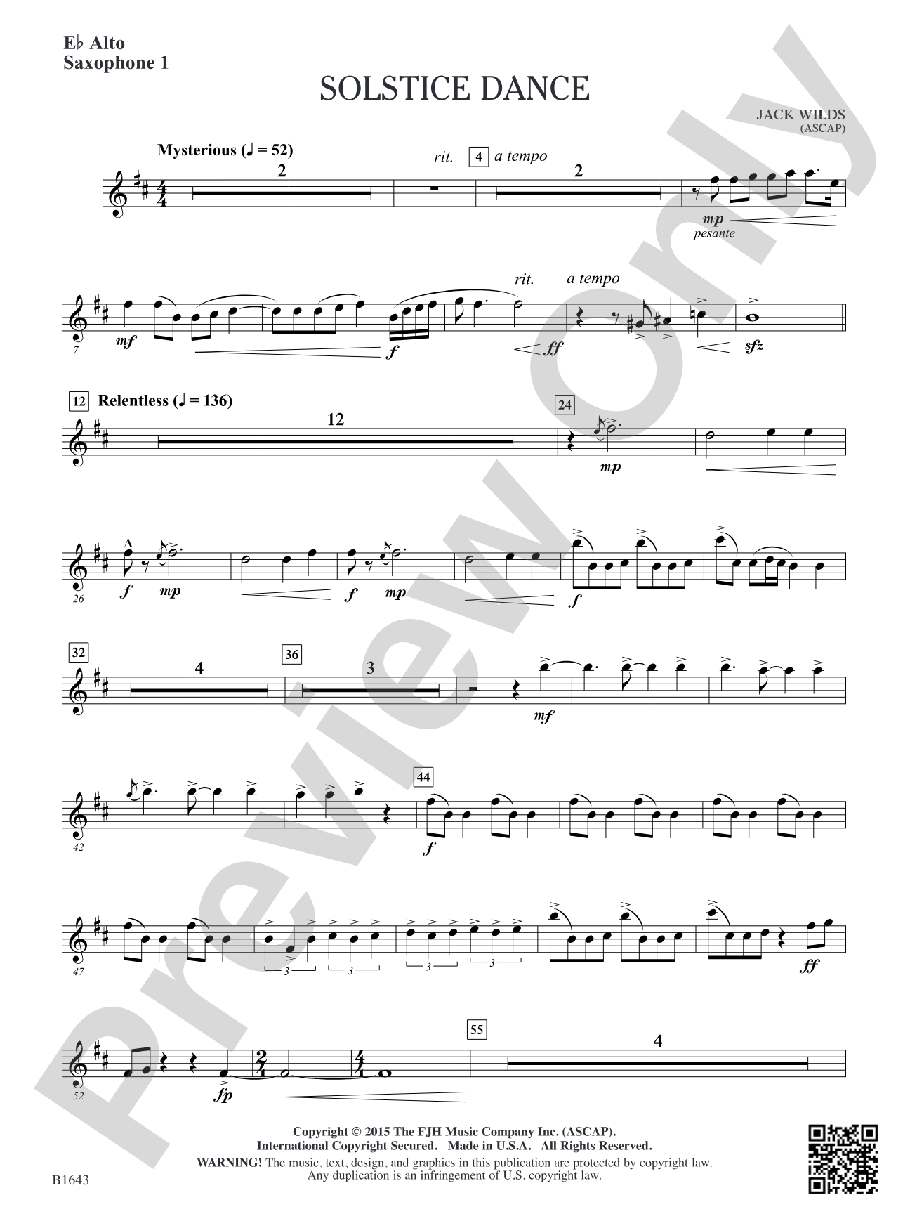Solstice Dance: E-flat Alto Saxophone 1