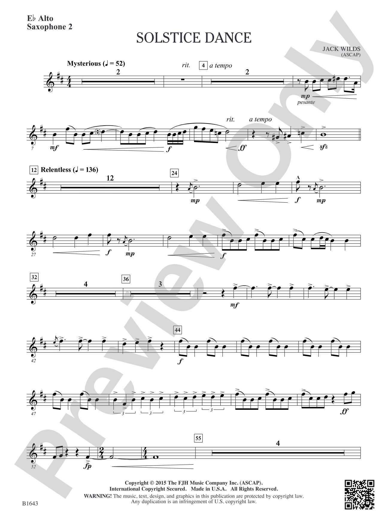 Solstice Dance: E-flat Alto Saxophone 2