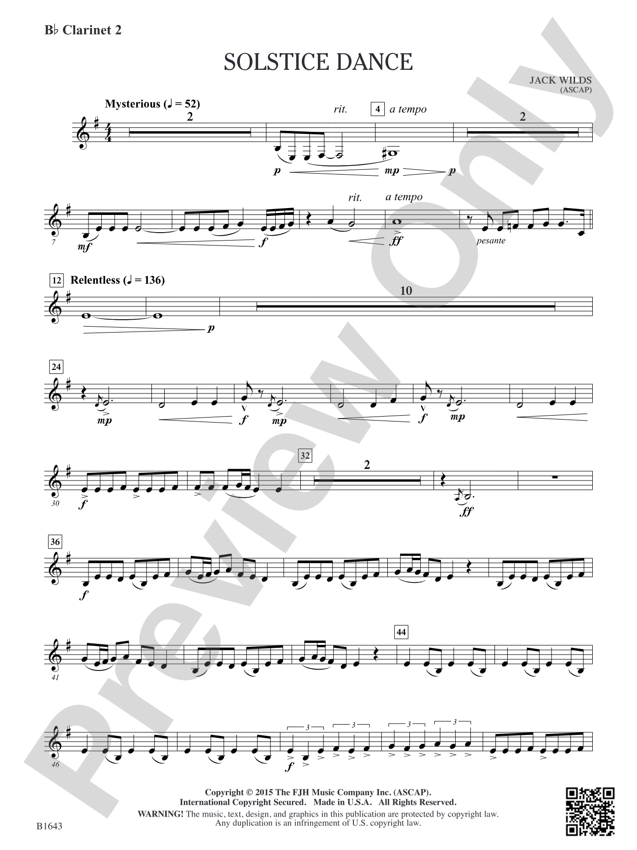 Solstice Dance: B-flat Clarinet 2